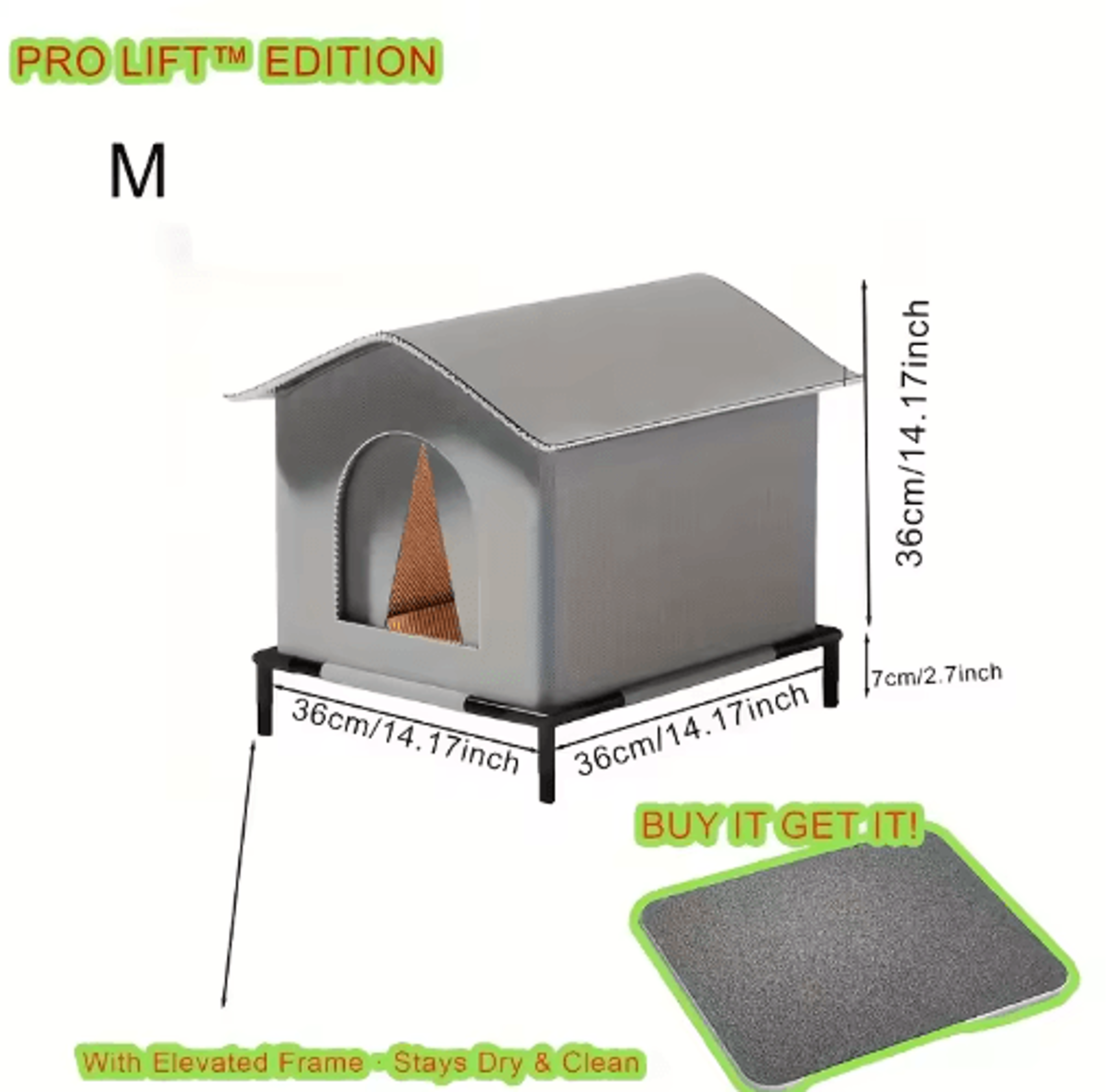 Warm Waterproof Stray Cat House With Insulated Mat Foldable Outdoor Pet Cave Bed For Cats  Small Do 2