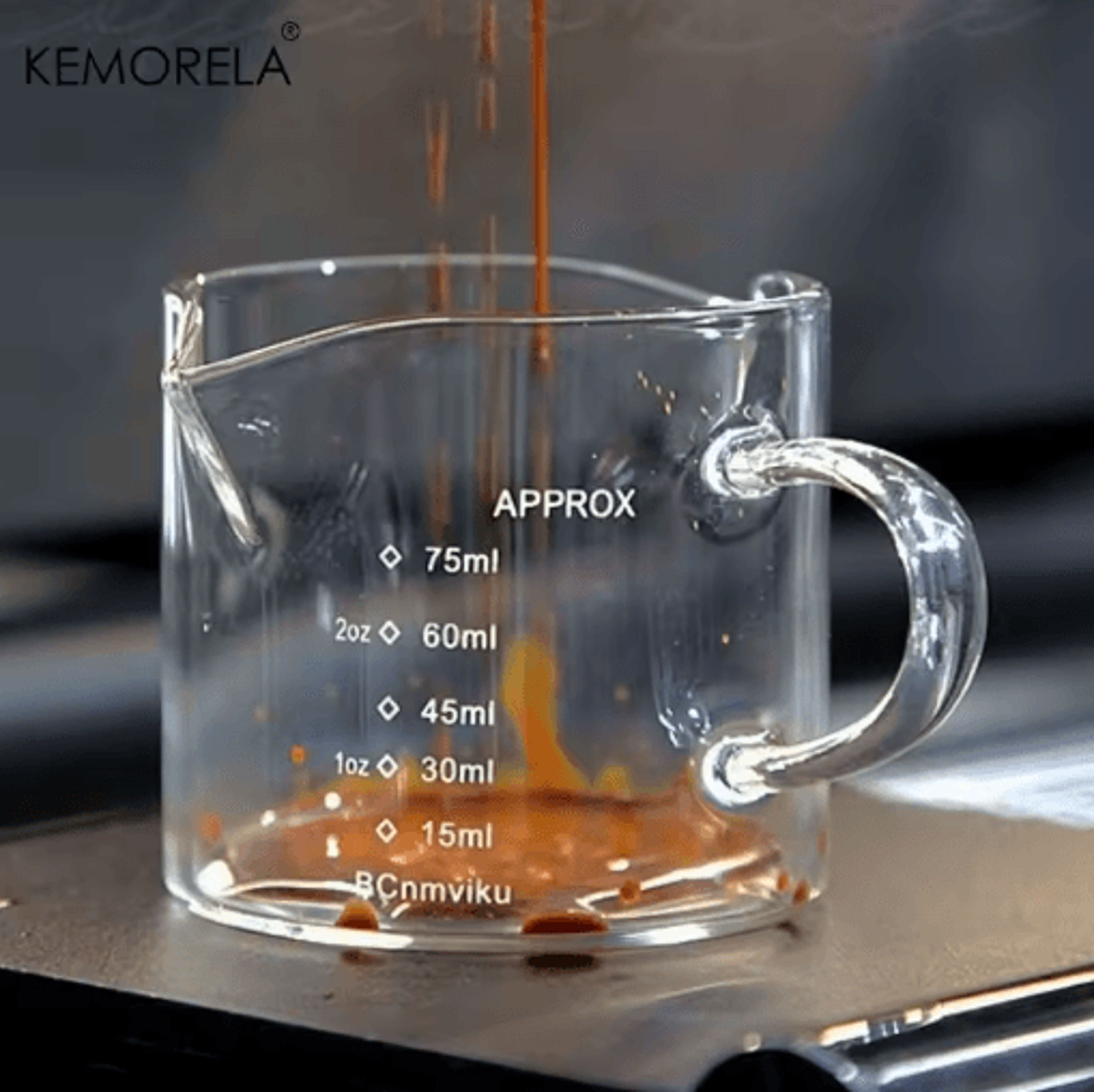 75150ML Glass Measuring Cup With Handle Precision Espresso Milk Cup For Cooking Baking  Barista Use 5