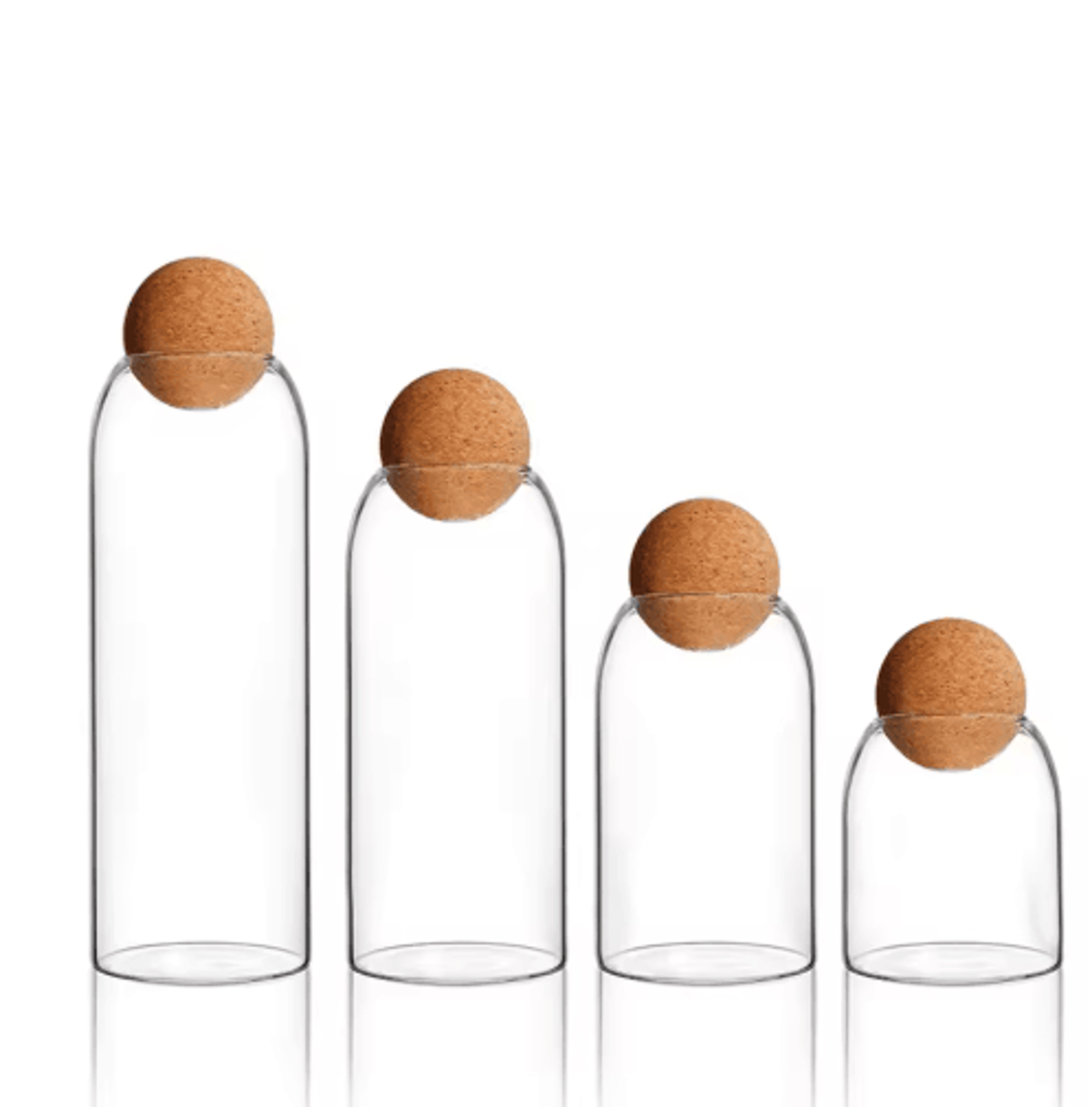 KEMORELA Airtight Glass Storage Jar With Ball Cork Lid Transparent Canister For Tea Coffee And Snac 5