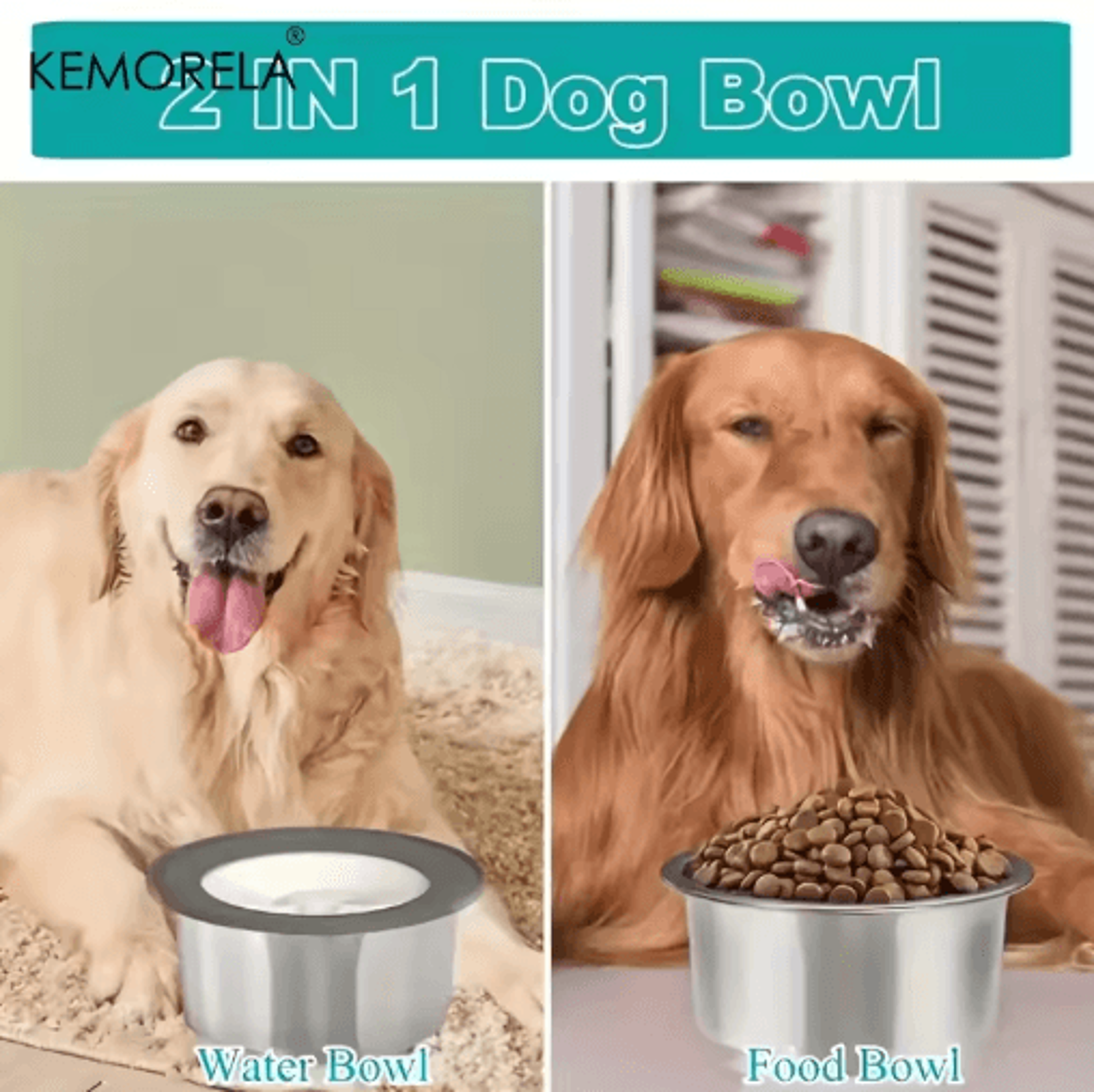 AntiSpill Stainless Steel Dog Water Bowl Floating Disk Slow Drinking Bowl For Clean Dry Mouths 8