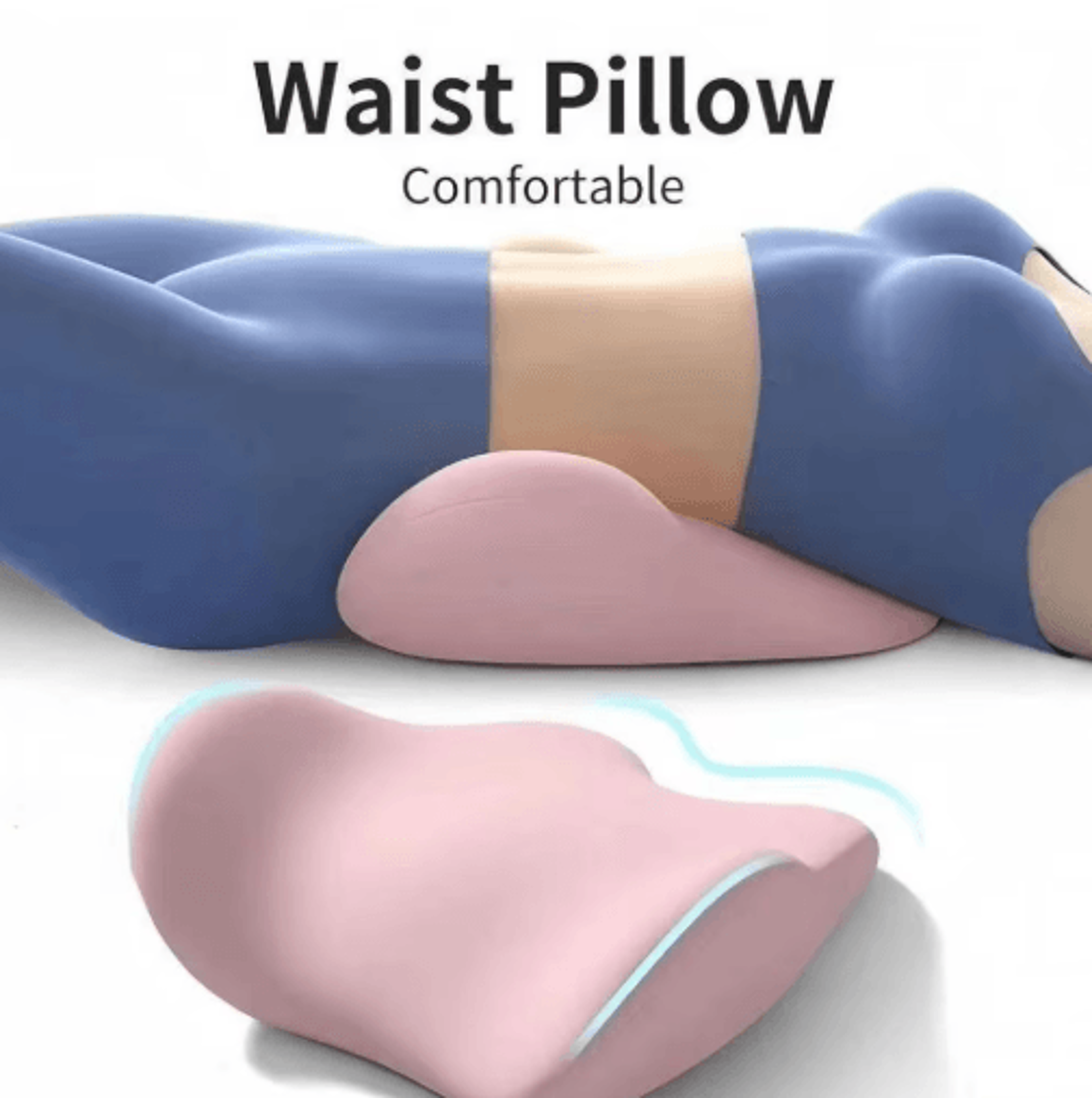 Ergonomic Memory Cotton Lumbar Support Pillow For Sleep  Bed Use 0