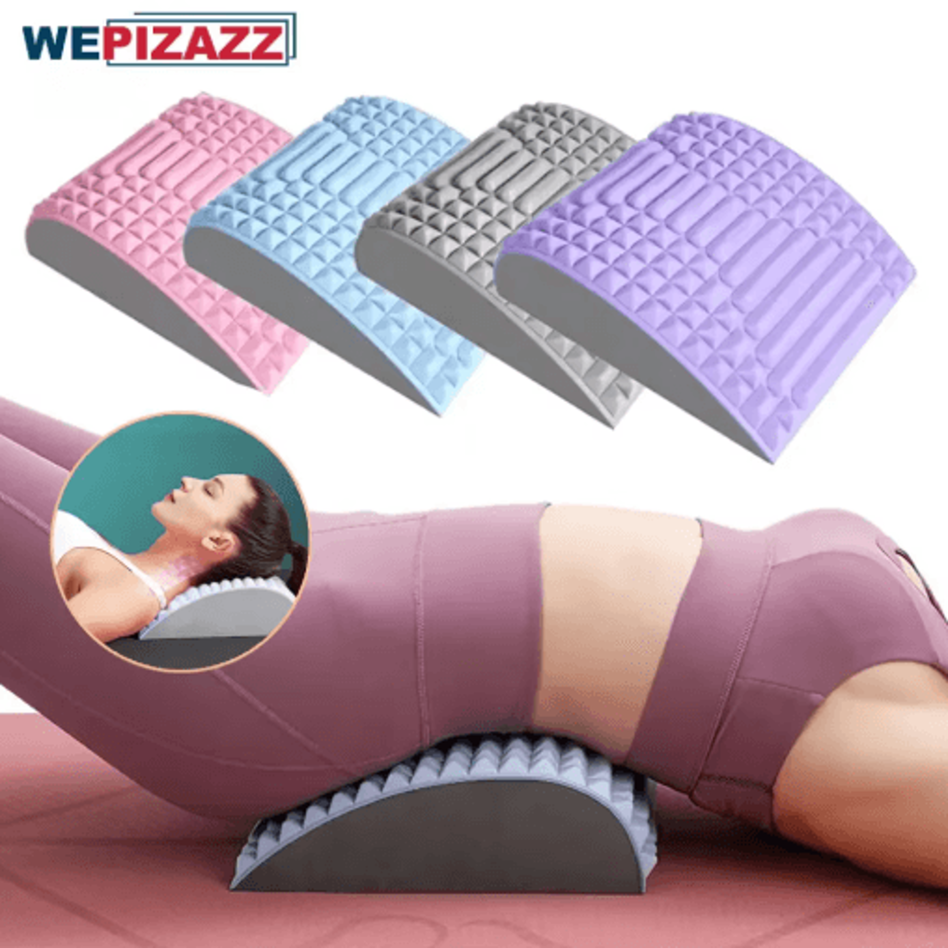 Back Stretcher Pillow With Lumbar  Neck Massage Support 0