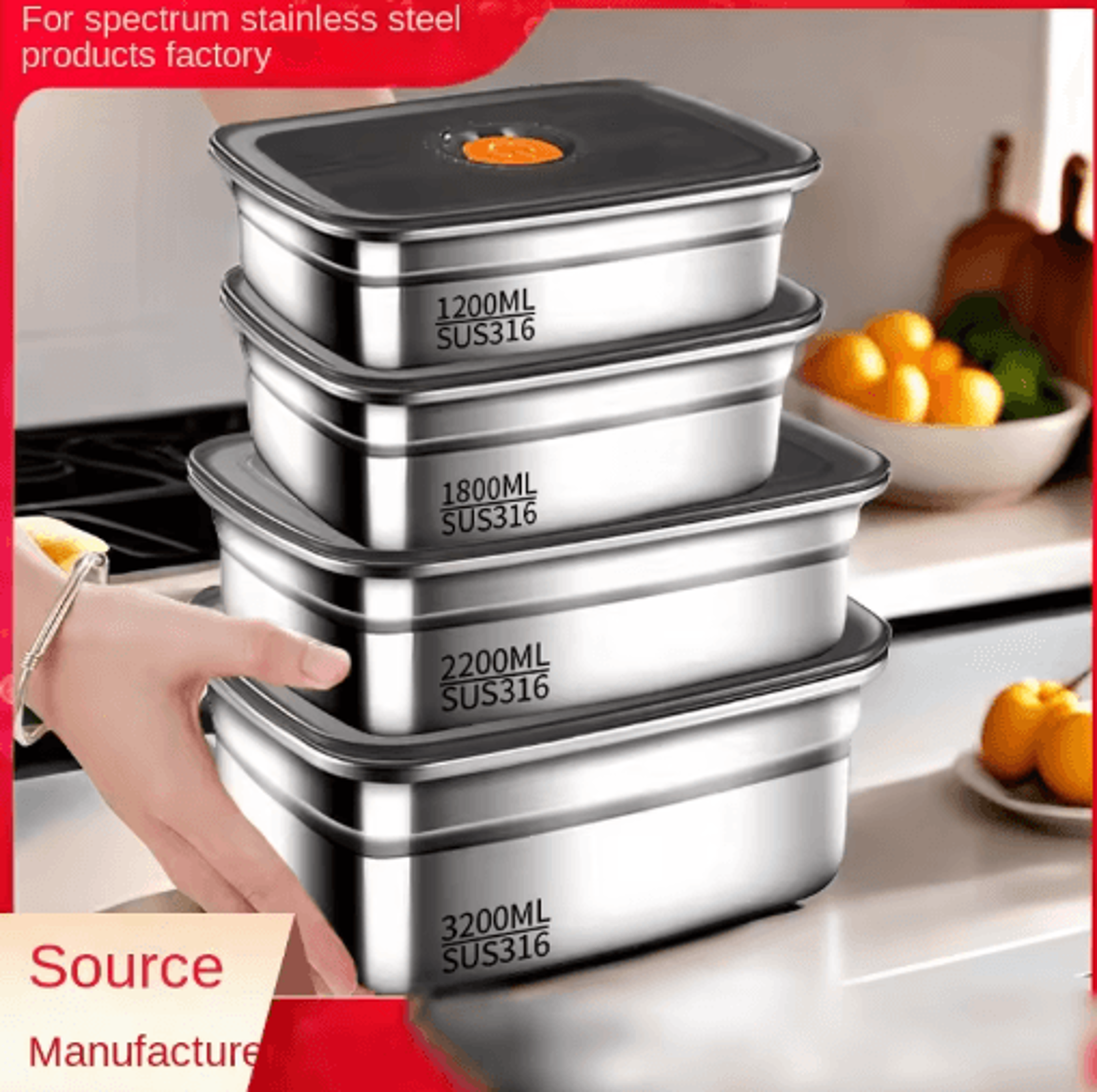 304 Stainless Steel LeakProof Bento Lunch Box For Storage  Travel 0