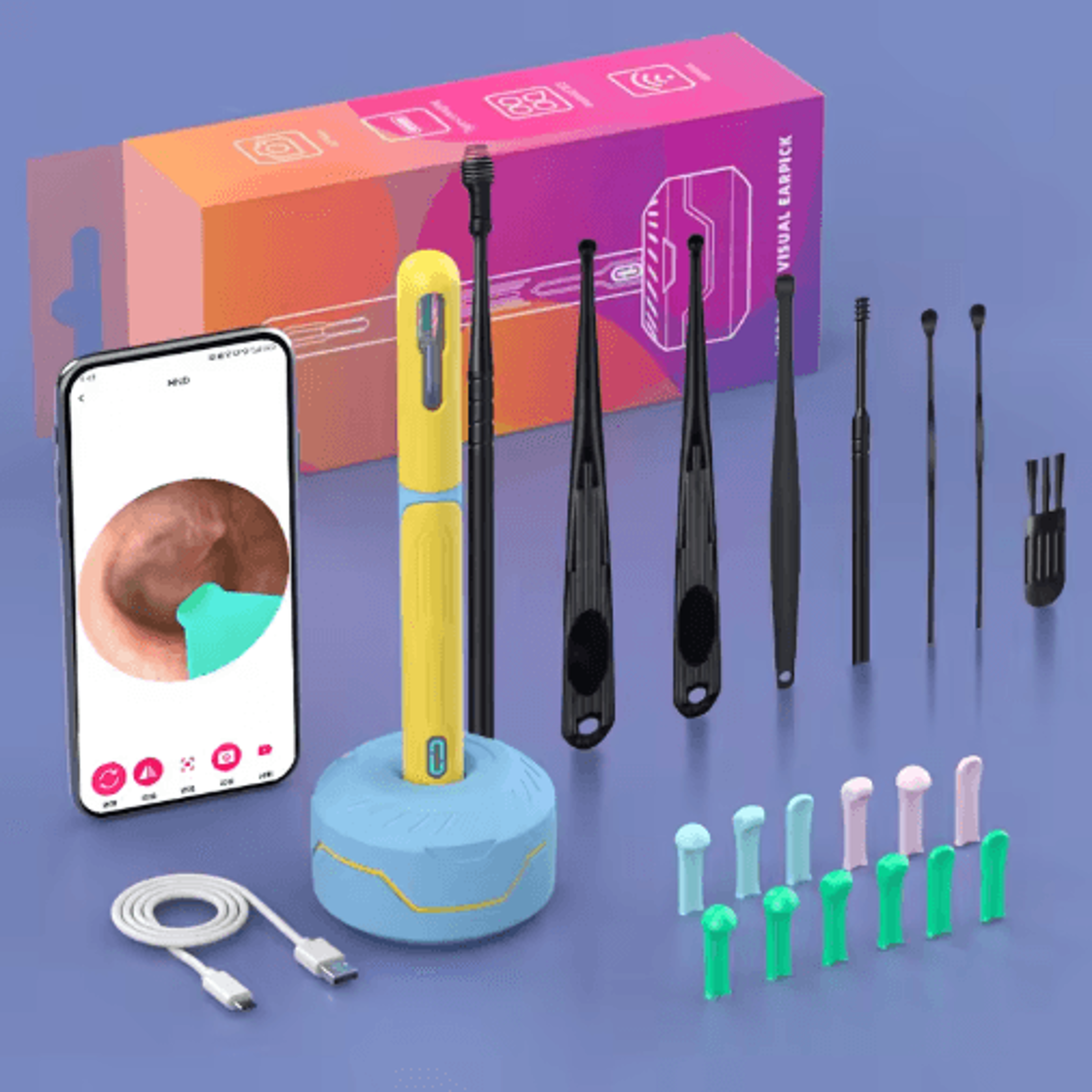 NK3 Pro Ear Cleaner With Camera  HD Visual Otoscope Ear Cleaning Set 5