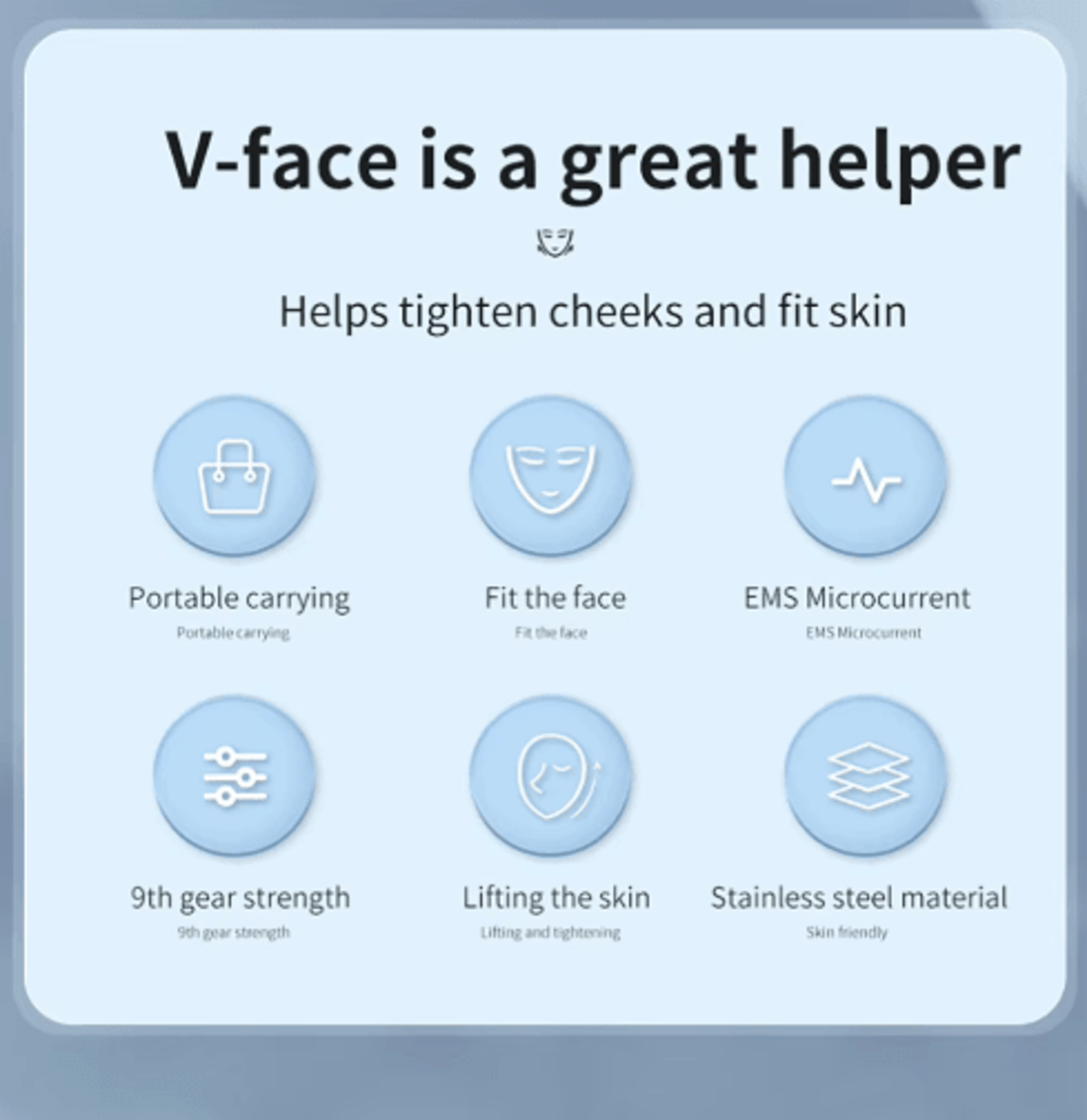 EMS Facial Lifting Massager With Microcurrent For Firming  VFace Care 3