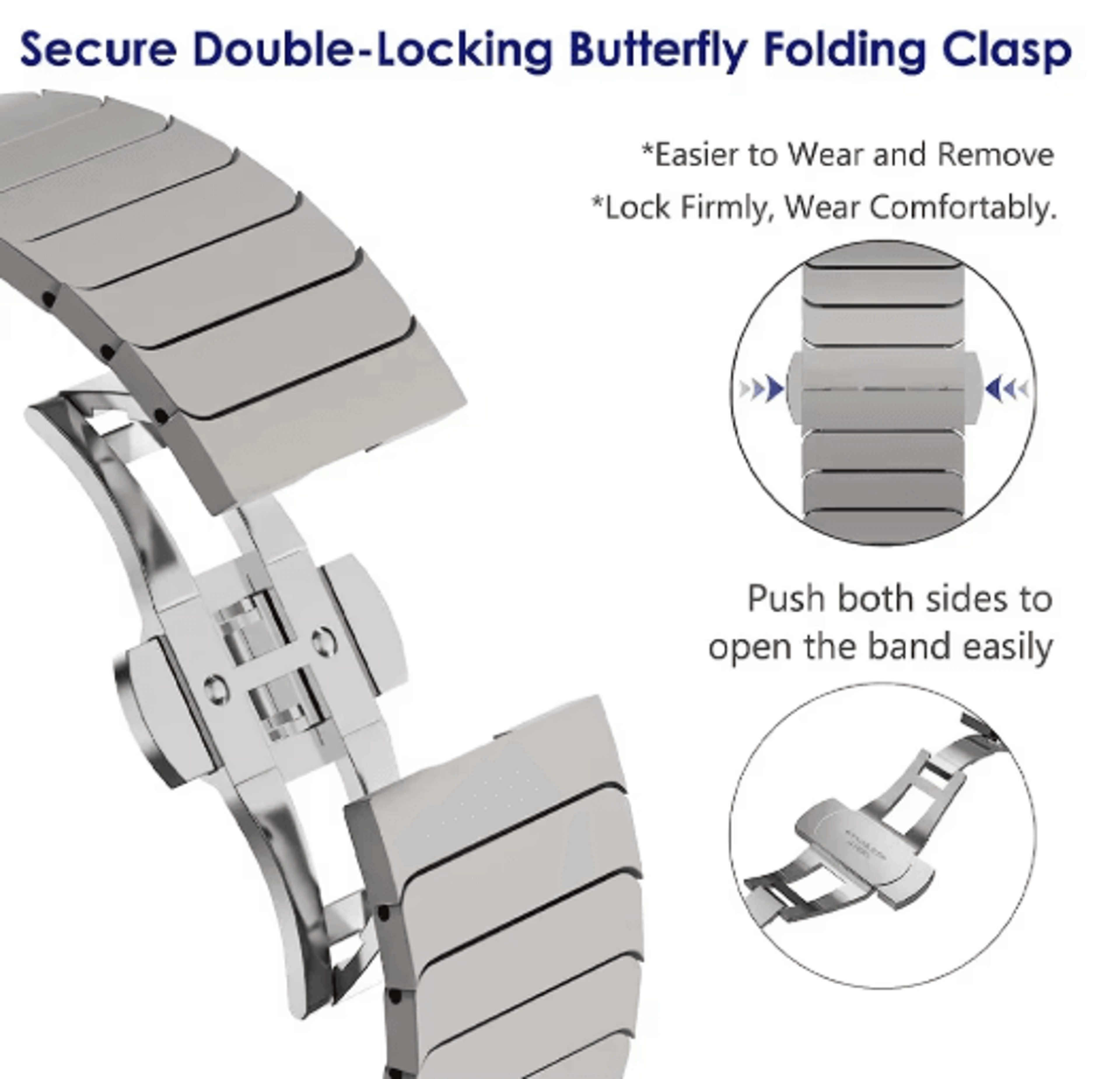 Titanium Color Stainless Steel Band For Apple Watch Ultra And Series 11