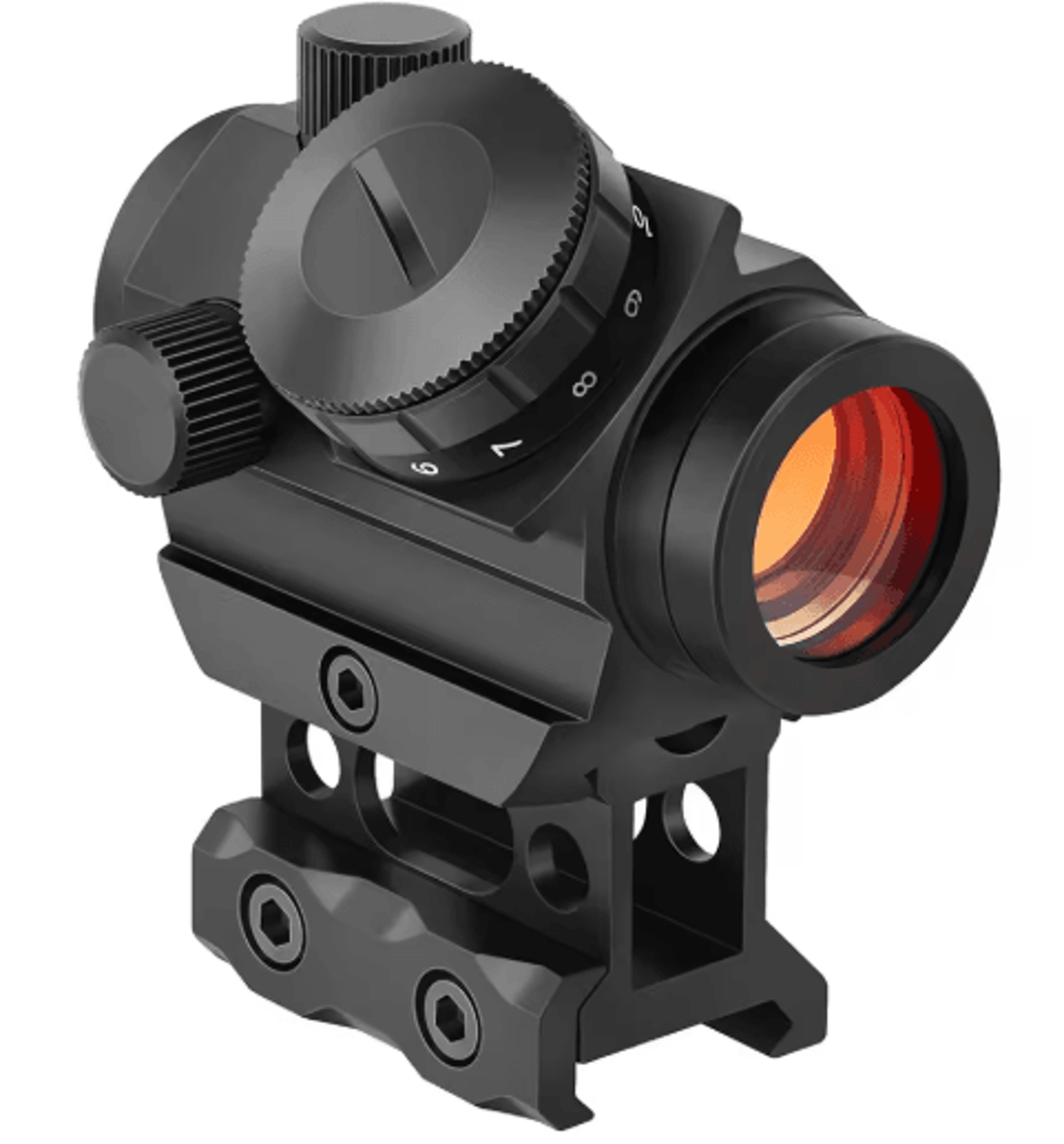 2MOA Tactical Red Dot Sight 1x25mm With 1Inch Riser Mount 0