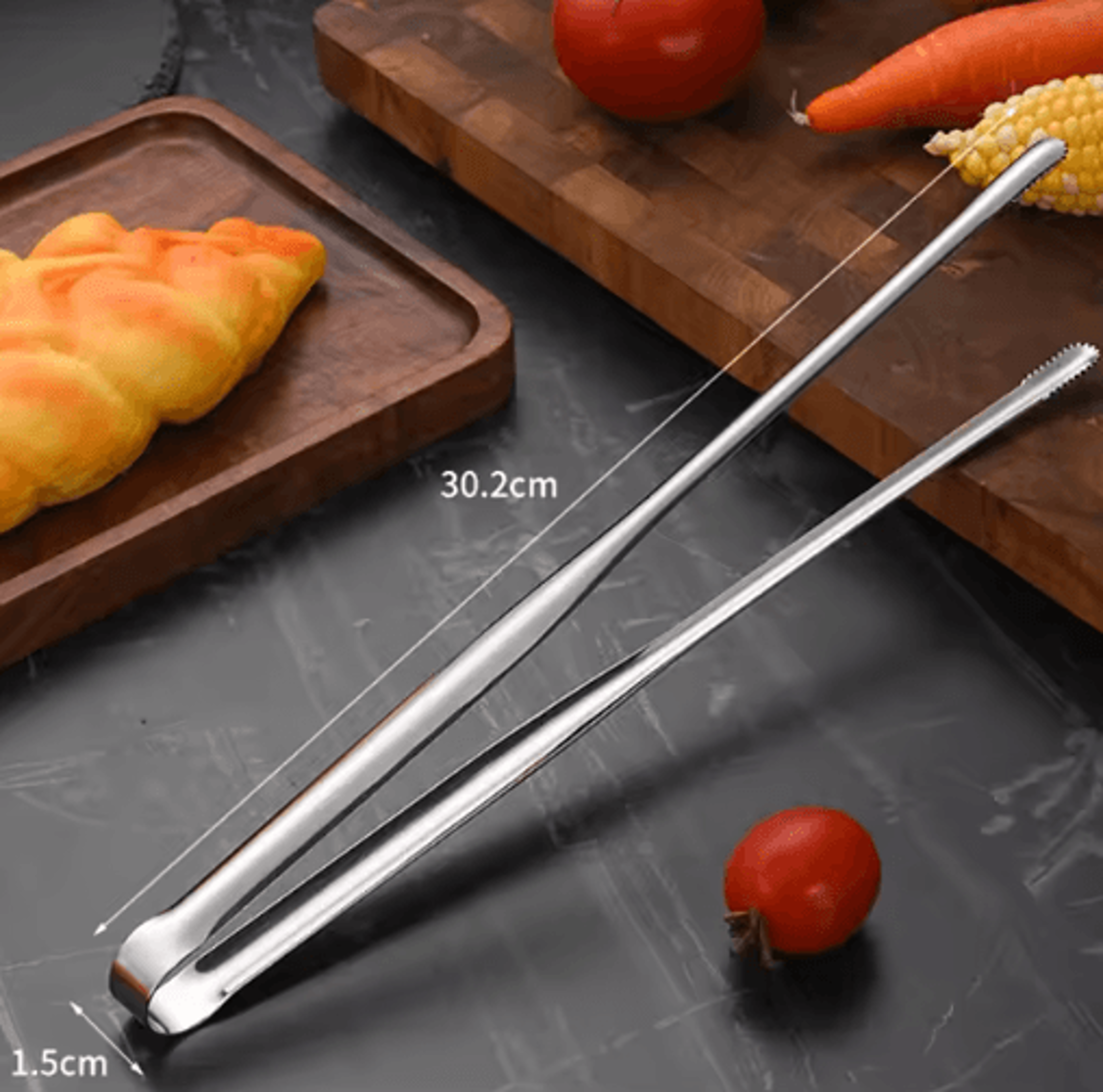 Stainless Steel BBQ Grill Tongs  NonSlip Food Clip For Cooking  Entertaining 1