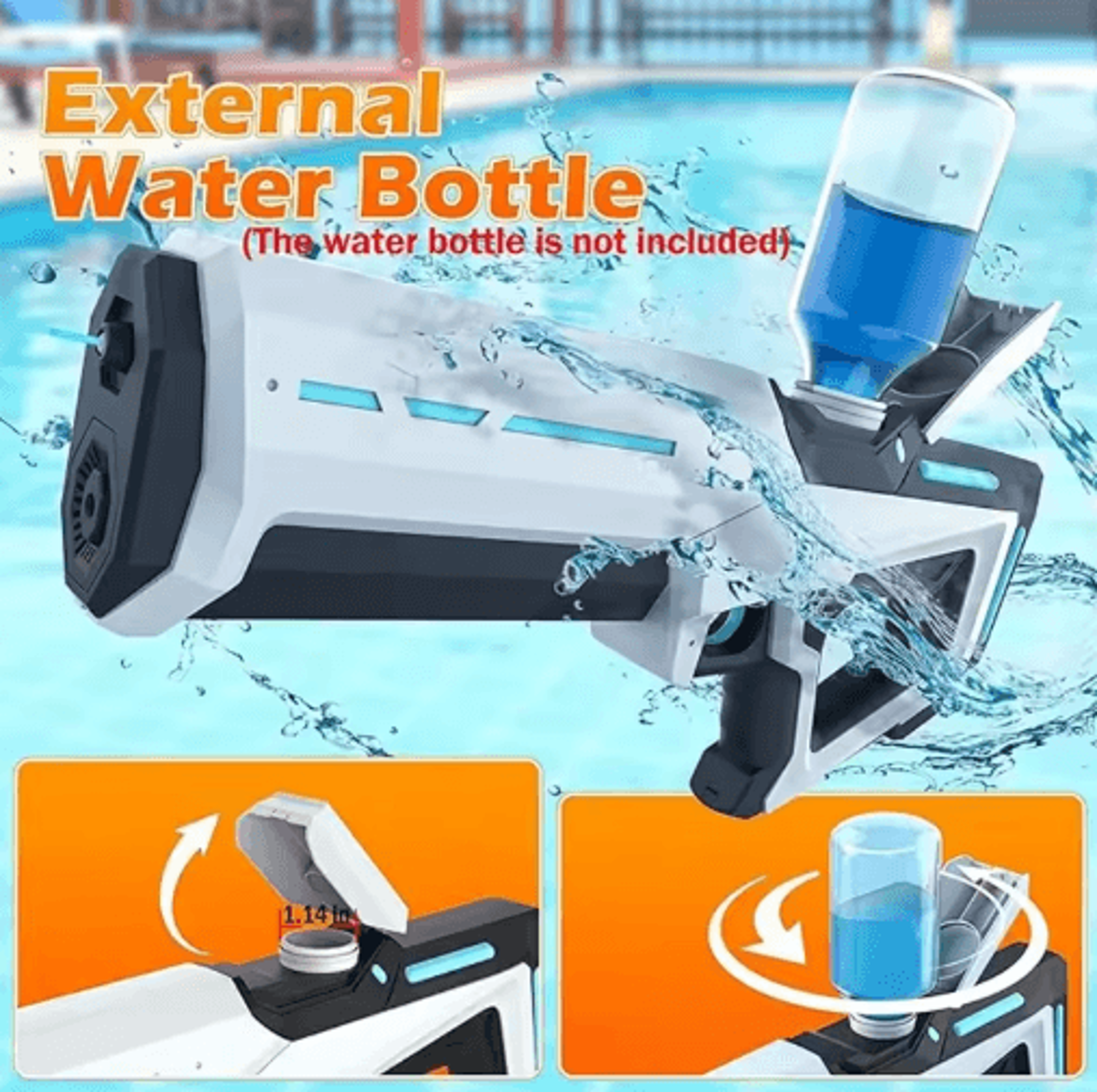 Automatic Electric Water Gun With Powerful Suction  HighPressure Summer Water Blaster 8