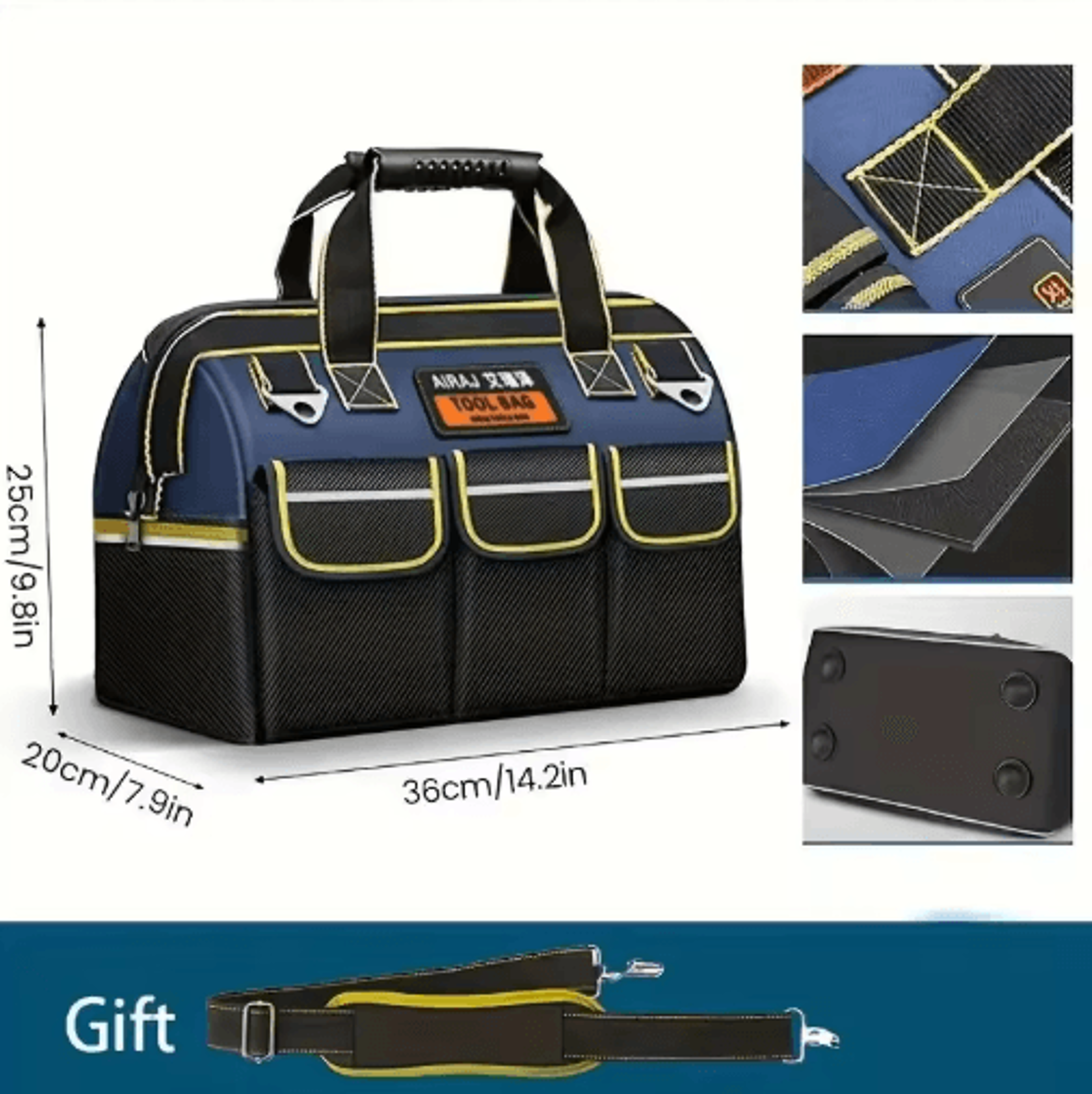 AIRAJ HeavyDuty Multifunctional Tool Bag  Waterproof 1680D Oxford Storage Organizer 2