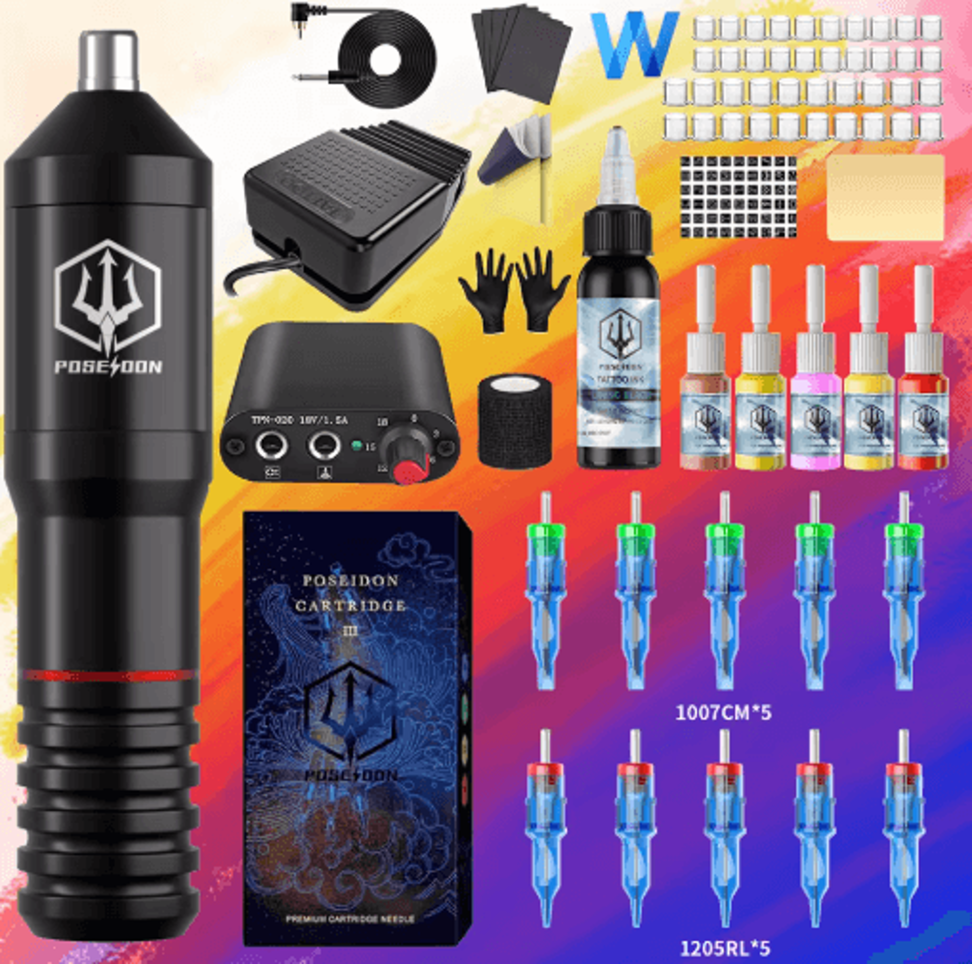 POSEIDON New Memory Wireless Tattoo Pen Kit Professional Permanent Makeup Machine 4