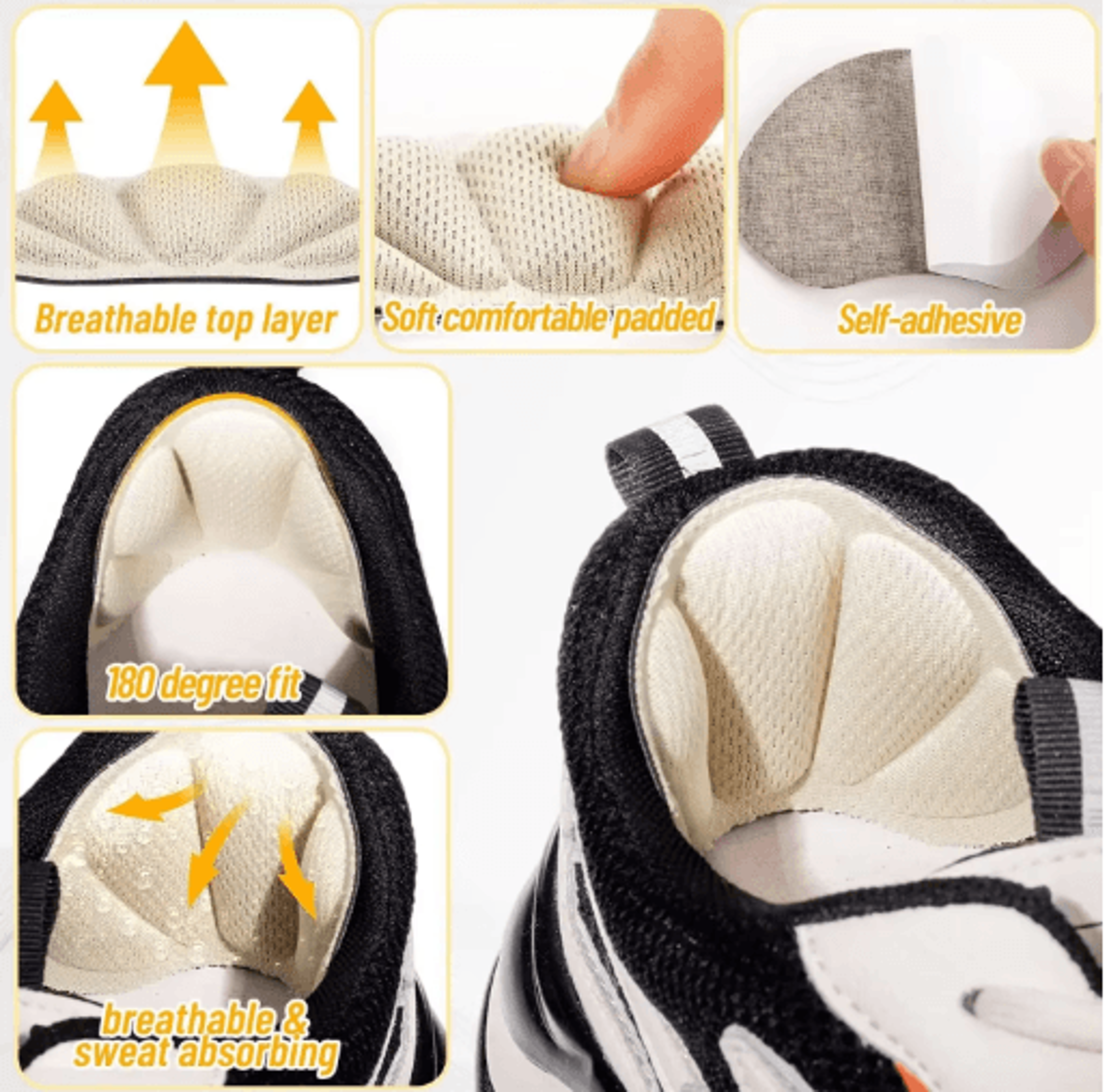 AntiPain Heel Stickers Cushion Pads  Adhesive Heel Protectors For Shoes 14
