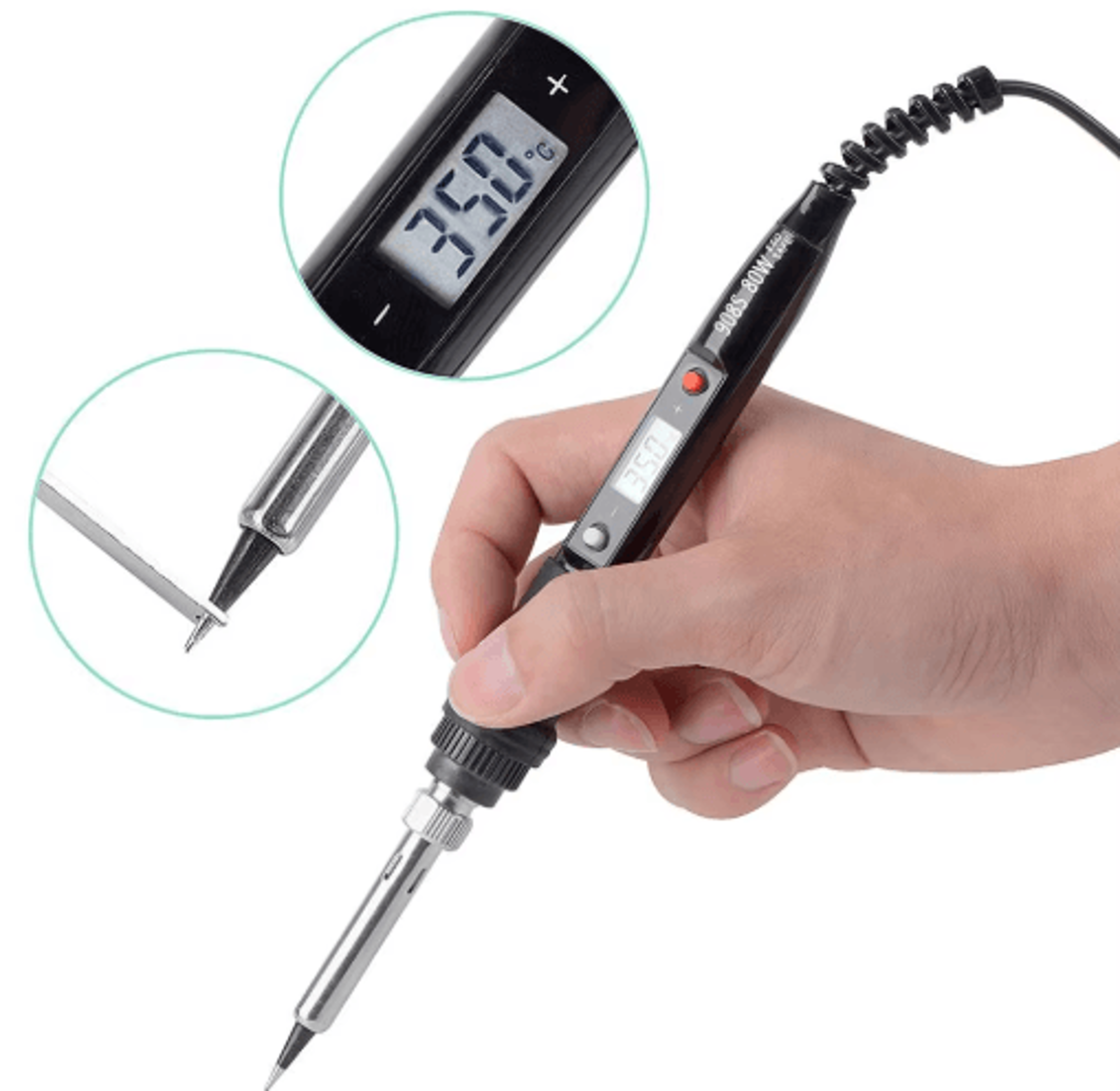 JCD 80W Digital Soldering Iron With LCD Display  Adjustable Temperature 11