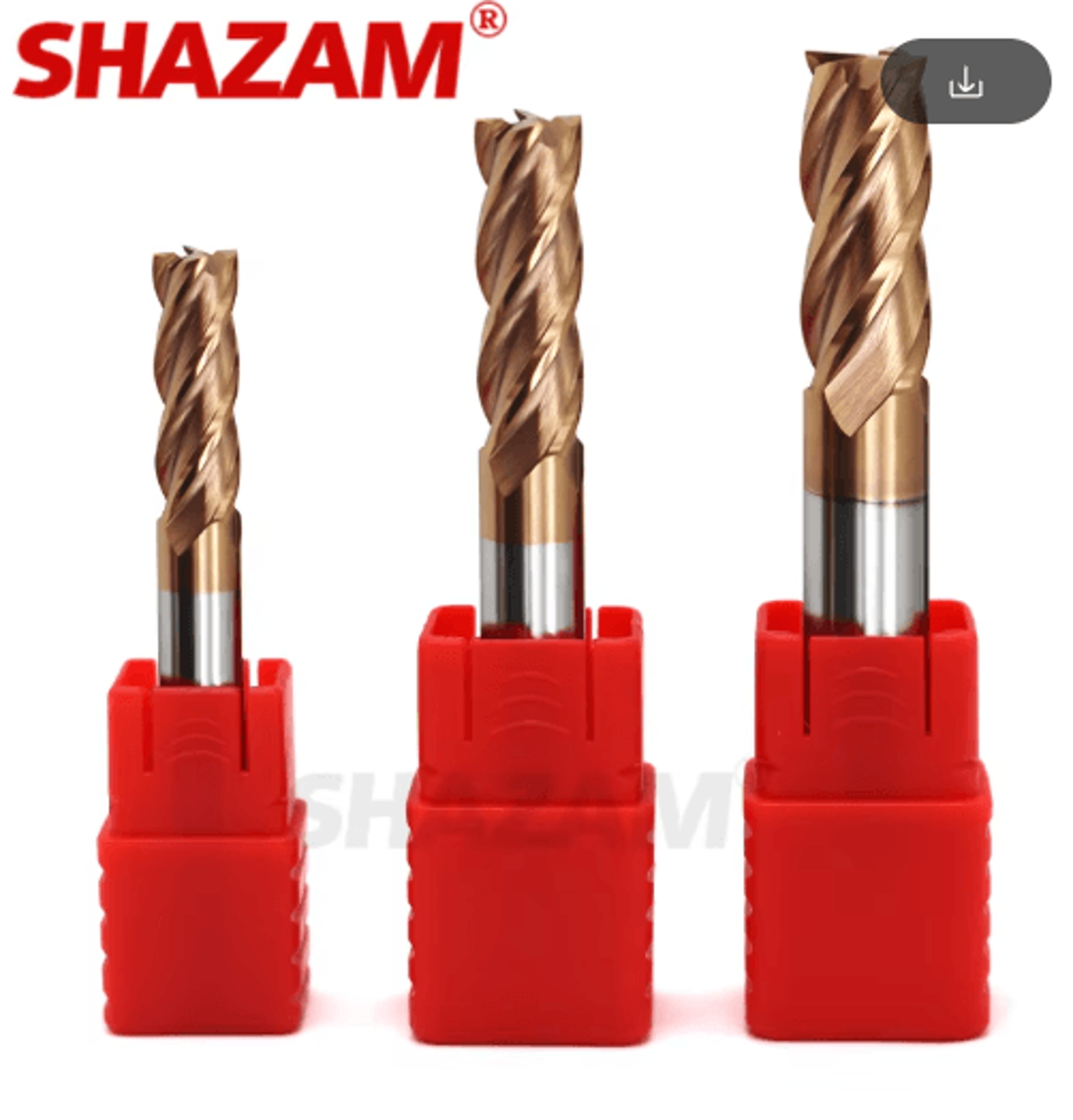 SHAZAM HRC55 AlloyCoated Tungsten Steel CNC End Mill Set 0
