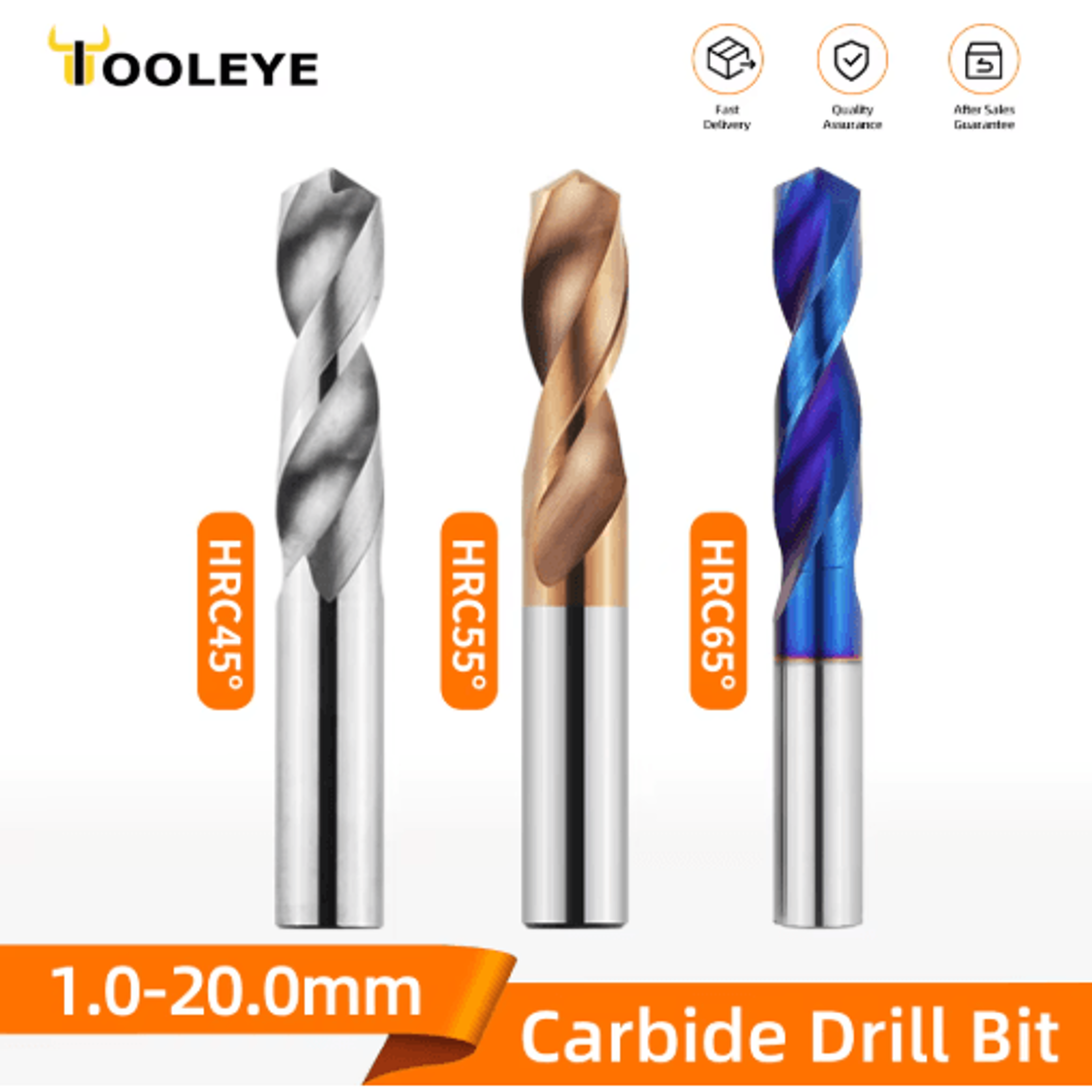 TOOLEYE Tungsten Steel Carbide Drill Bits For Precision Metalworking 10200mm 0