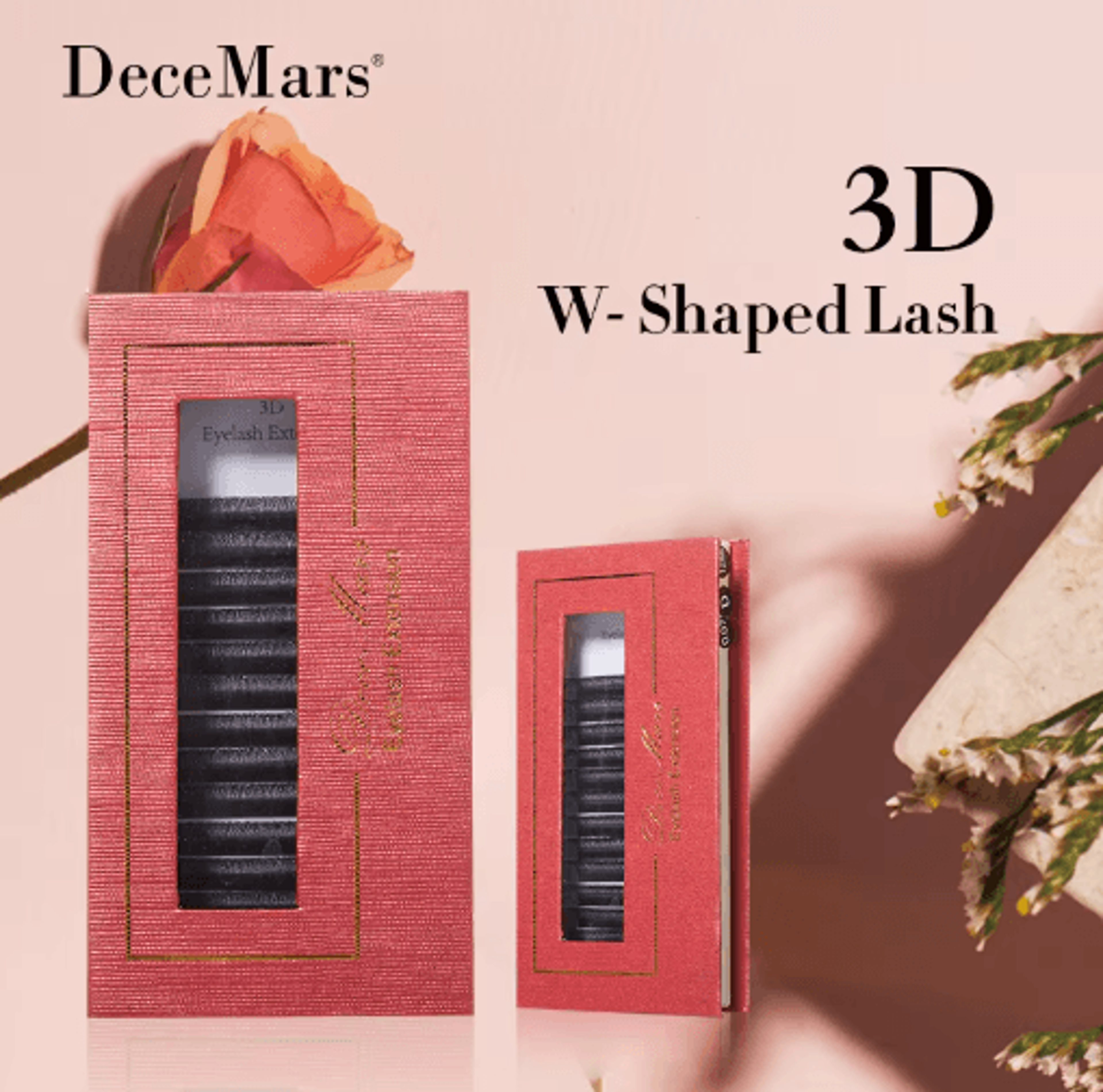 DeceMars 3D W Shaped Individual Lash Extensions With C D Curl 3 Tip 2