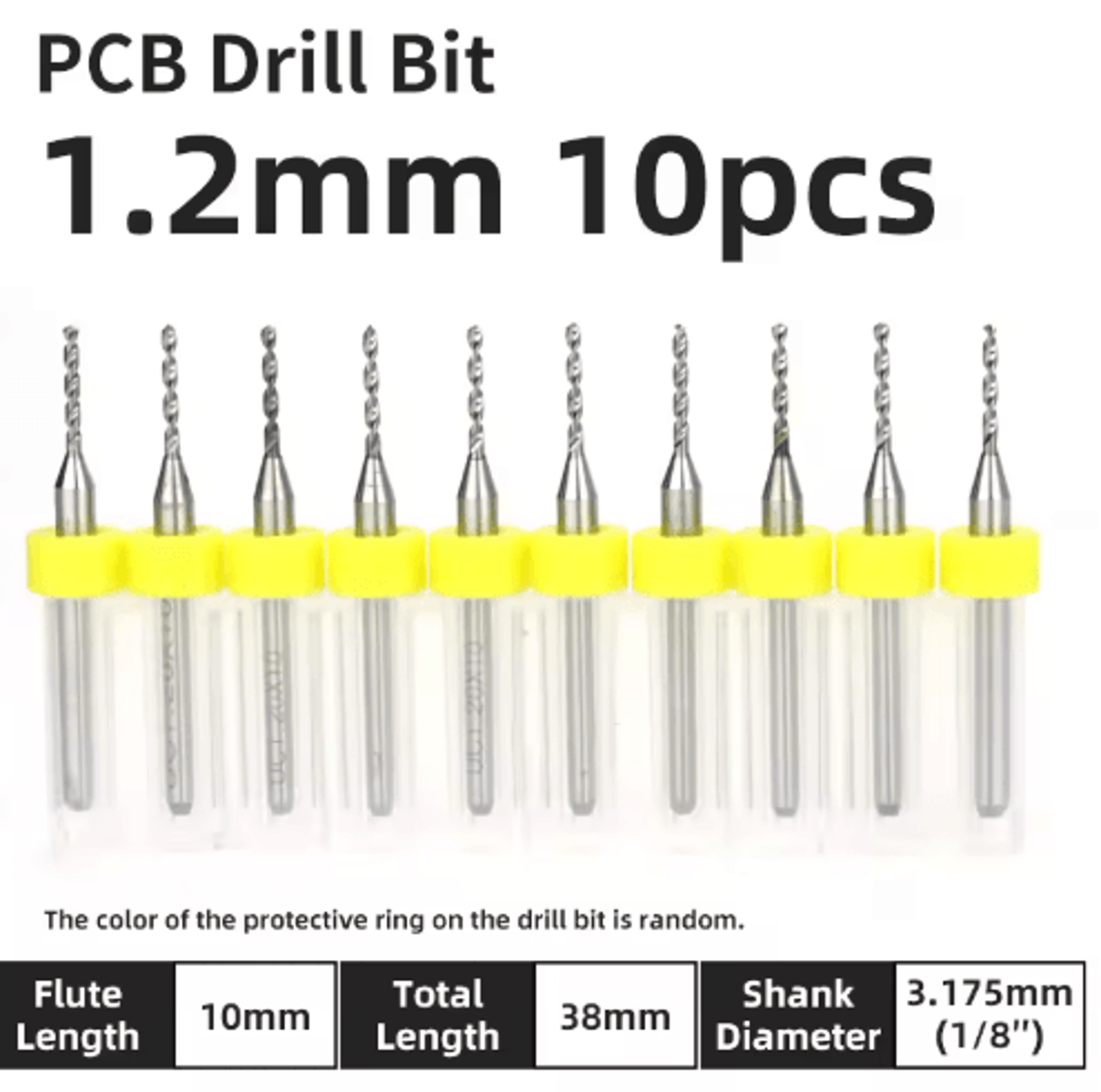 TOOLEYE Micro PCB Drill Bit Set  10pcs Precision CNC Drills 013175mm 18 Shank 19