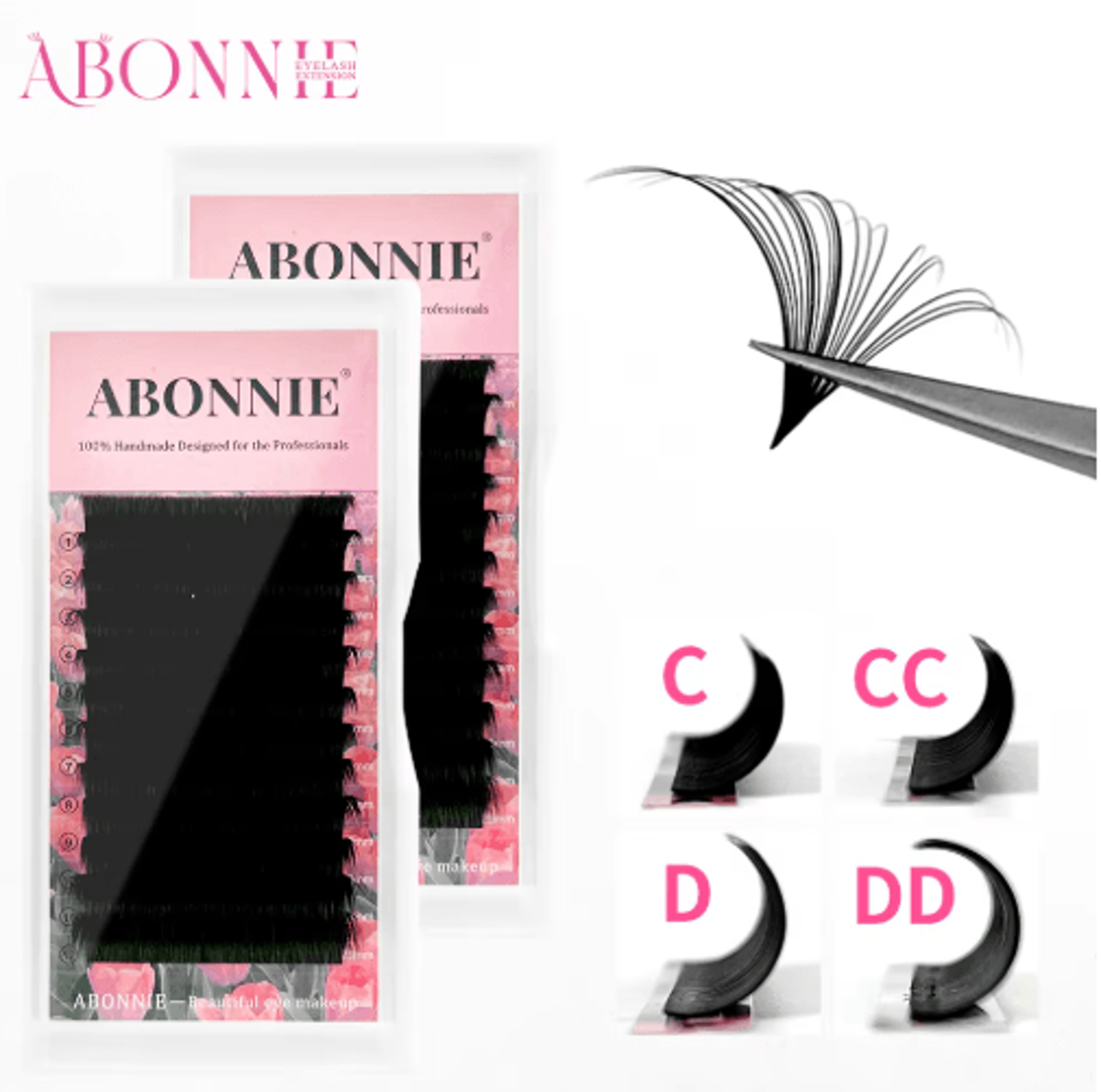 Abonnie Super Soft Blooming Lash Extensions  Easy Fan Mega Volume 825mm 3