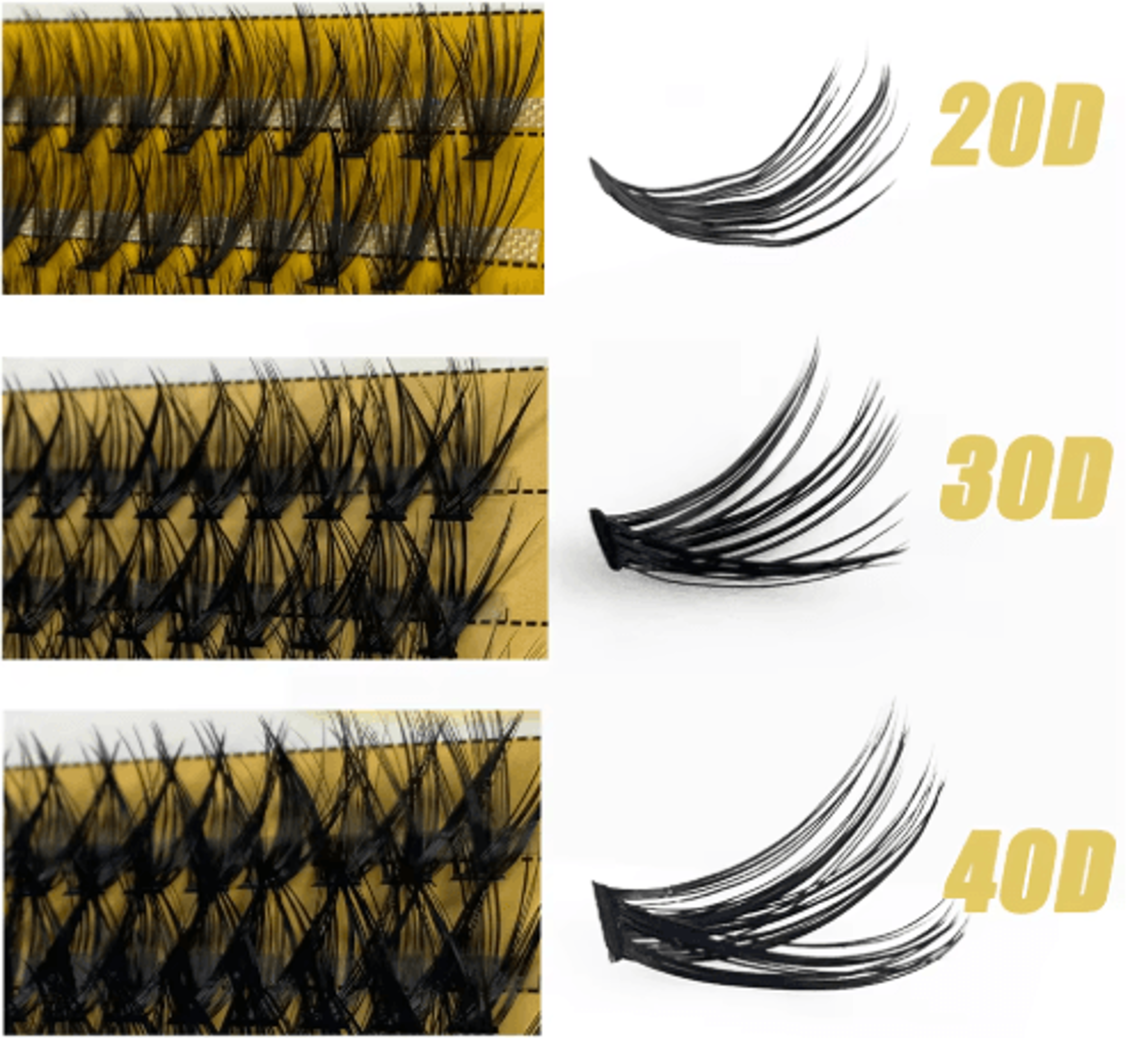 20D 30D Mink Eyelashes 1 Box 60 Bundles Natural Eyelash Extension 3D Russia Individual Eyelash Clus 4