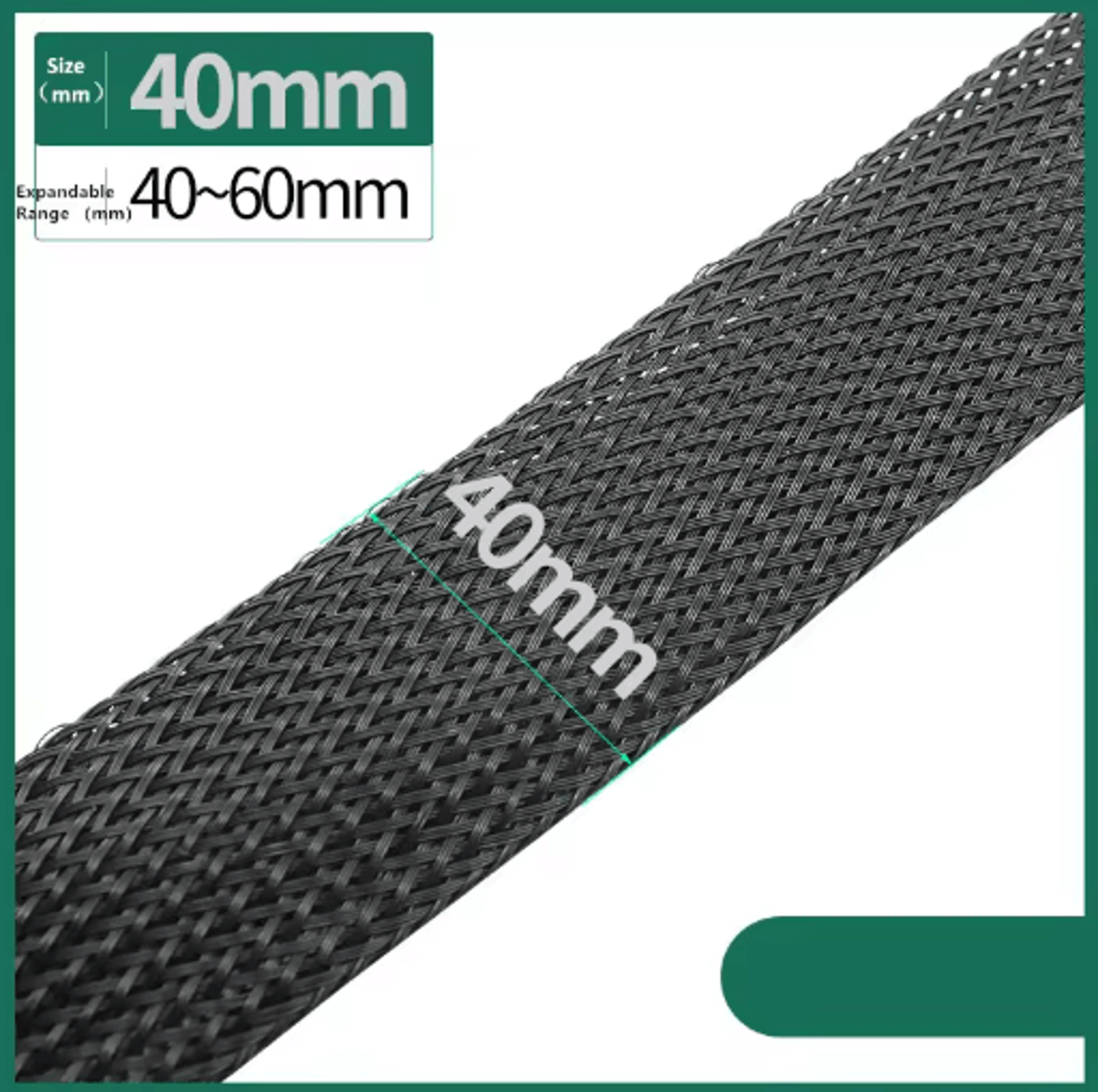 Black PET Braided Cable Sleeving Expandable Wire Protection Sleeve 4 To 25mm 1 Yo 50m 3