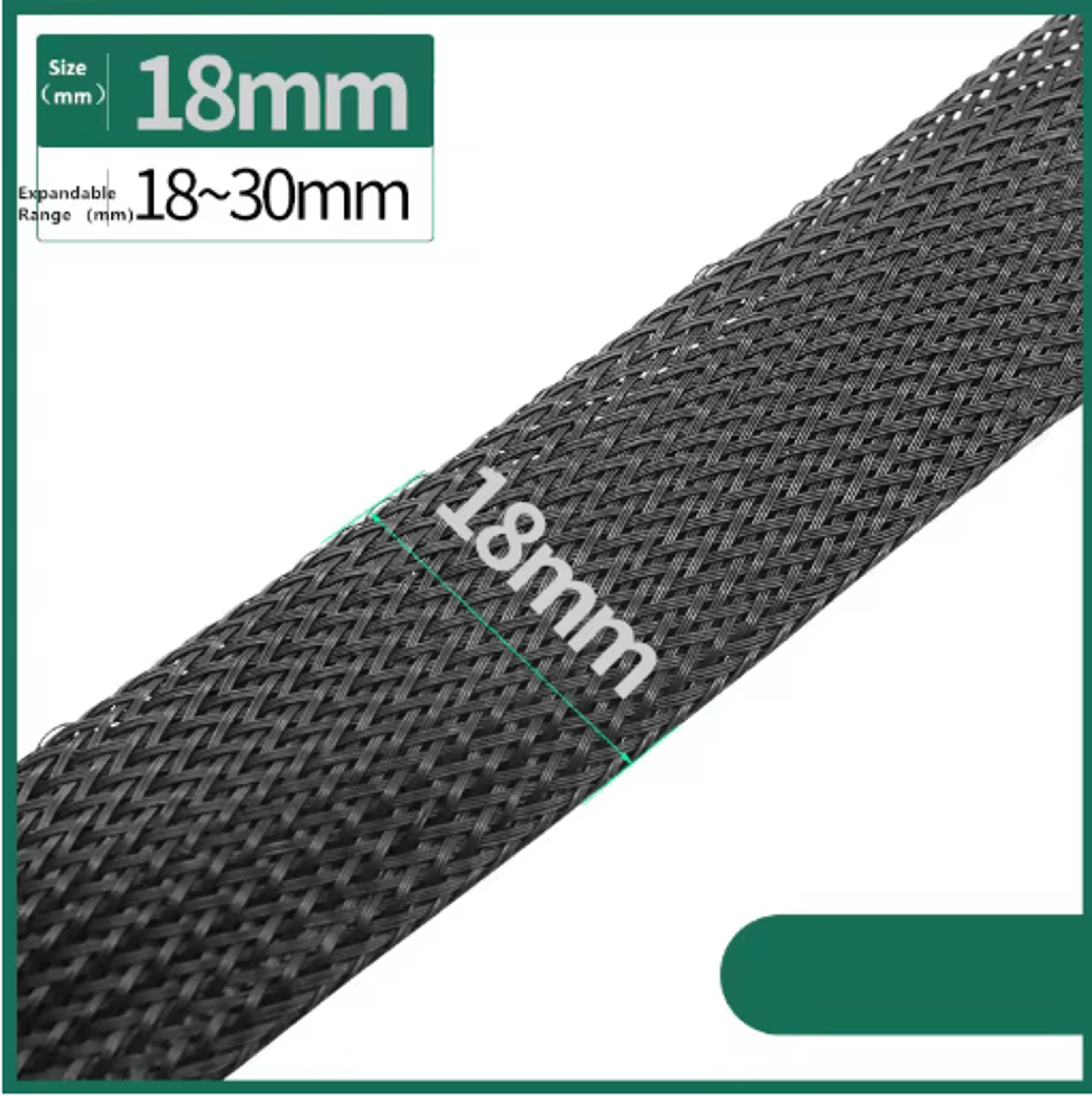 Black PET Braided Cable Sleeving Expandable Wire Protection Sleeve 4 To 25mm 1 Yo 50m 8