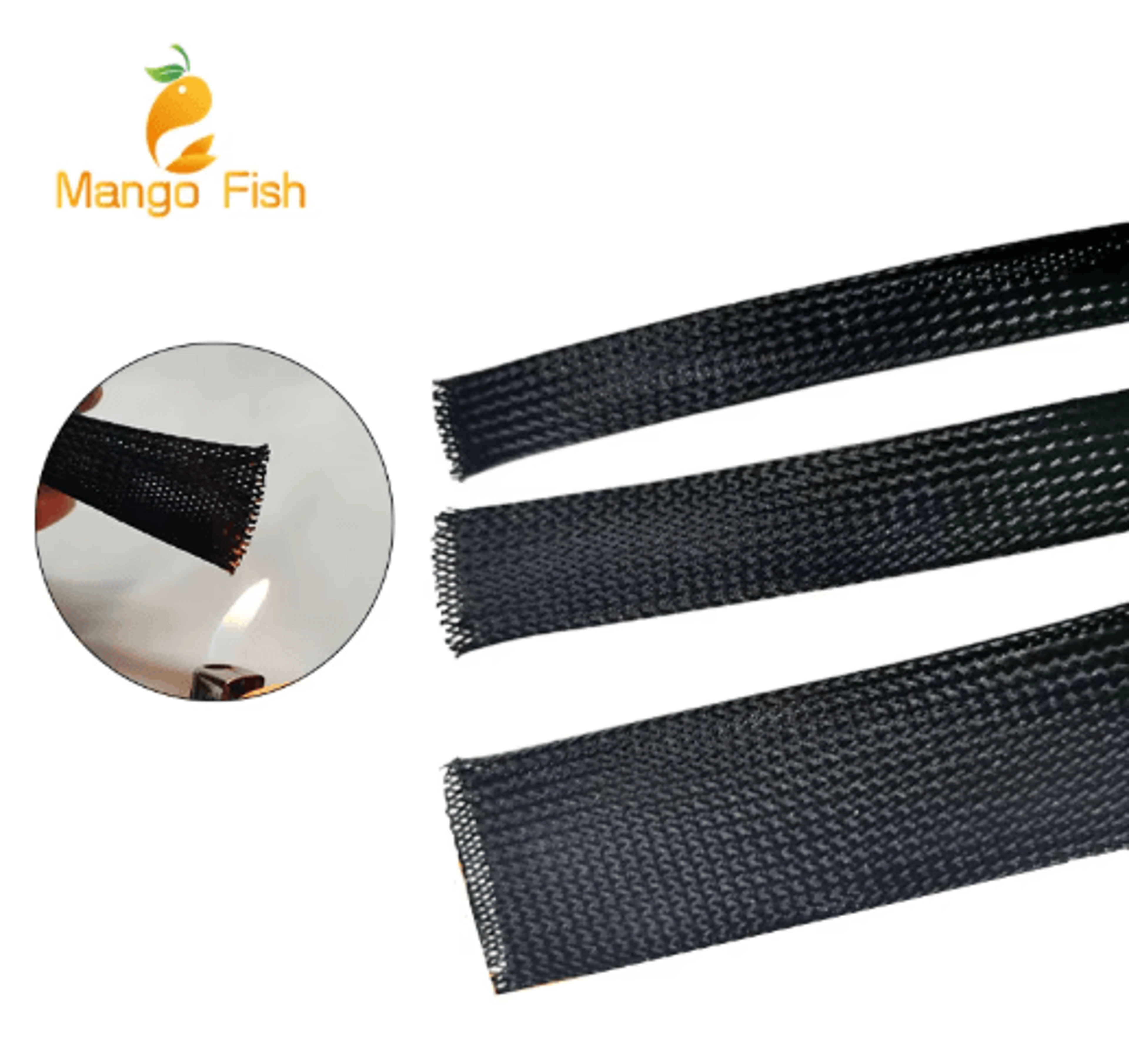 Black PET Braided Cable Sleeving Expandable Wire Protection Sleeve 4 To 25mm 1 Yo 50m 20