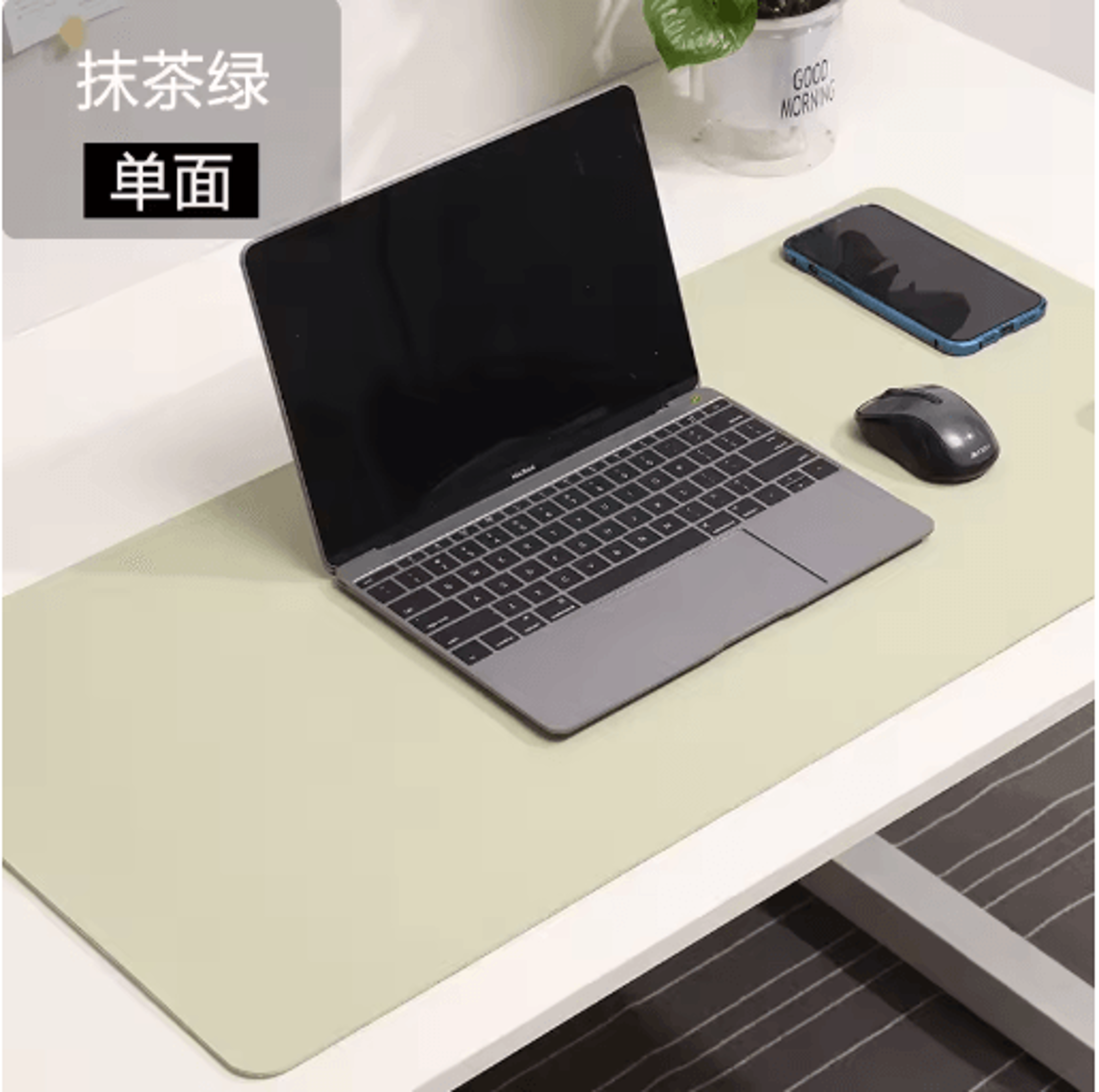 White PU Suede Desk Mat And Mouse Pad Large Non Slip Waterproof Desk Pad 8
