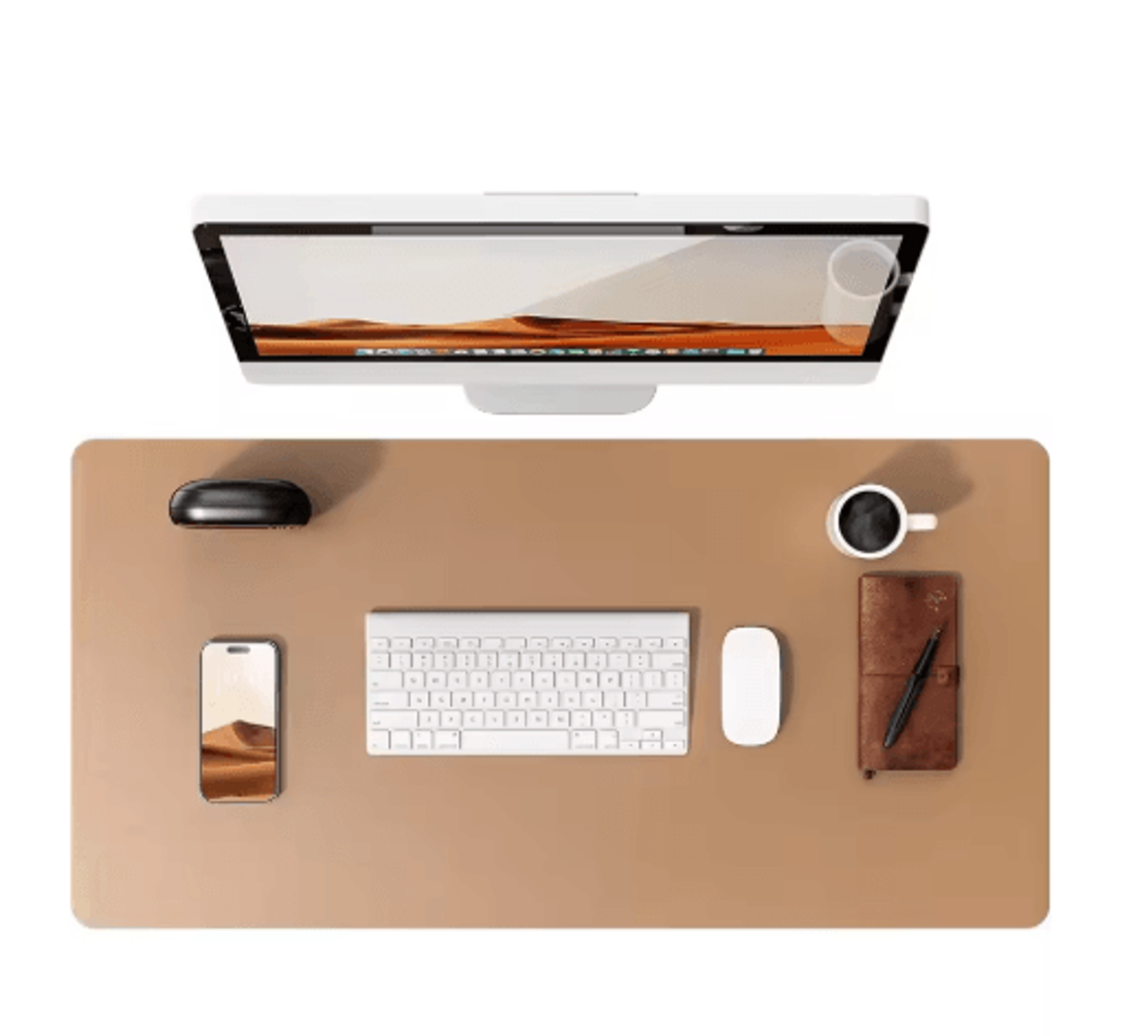 Large PU Leather Desk Pad Protector Non Slip Office Desk Mat For Laptop And Mouse 13
