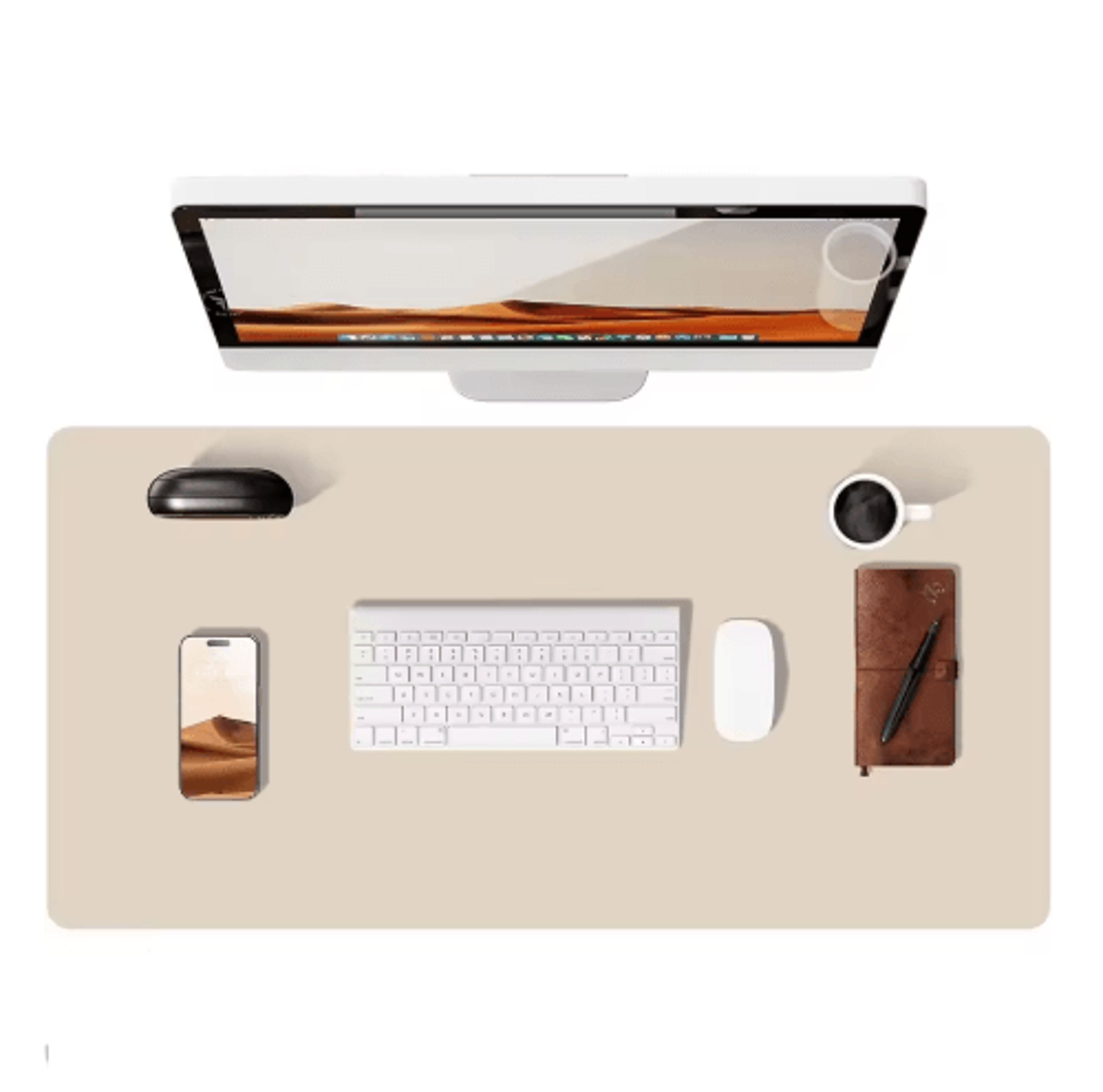 Large PU Leather Desk Pad Protector Non Slip Office Desk Mat For Laptop And Mouse 7