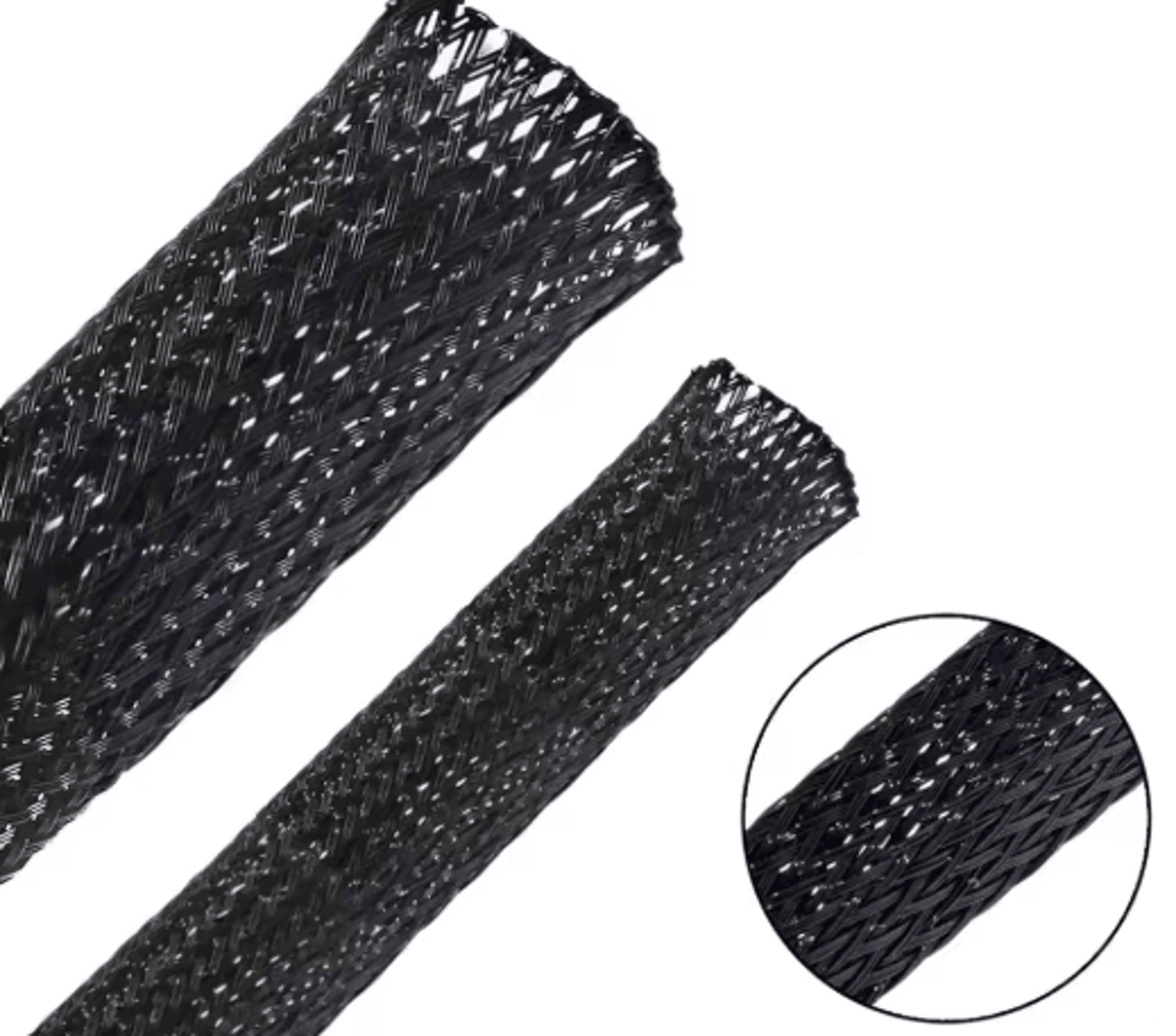 Black PET Braided Cable Sleeve  FlameRetardant Wire Protection Tubing 1100M 4
