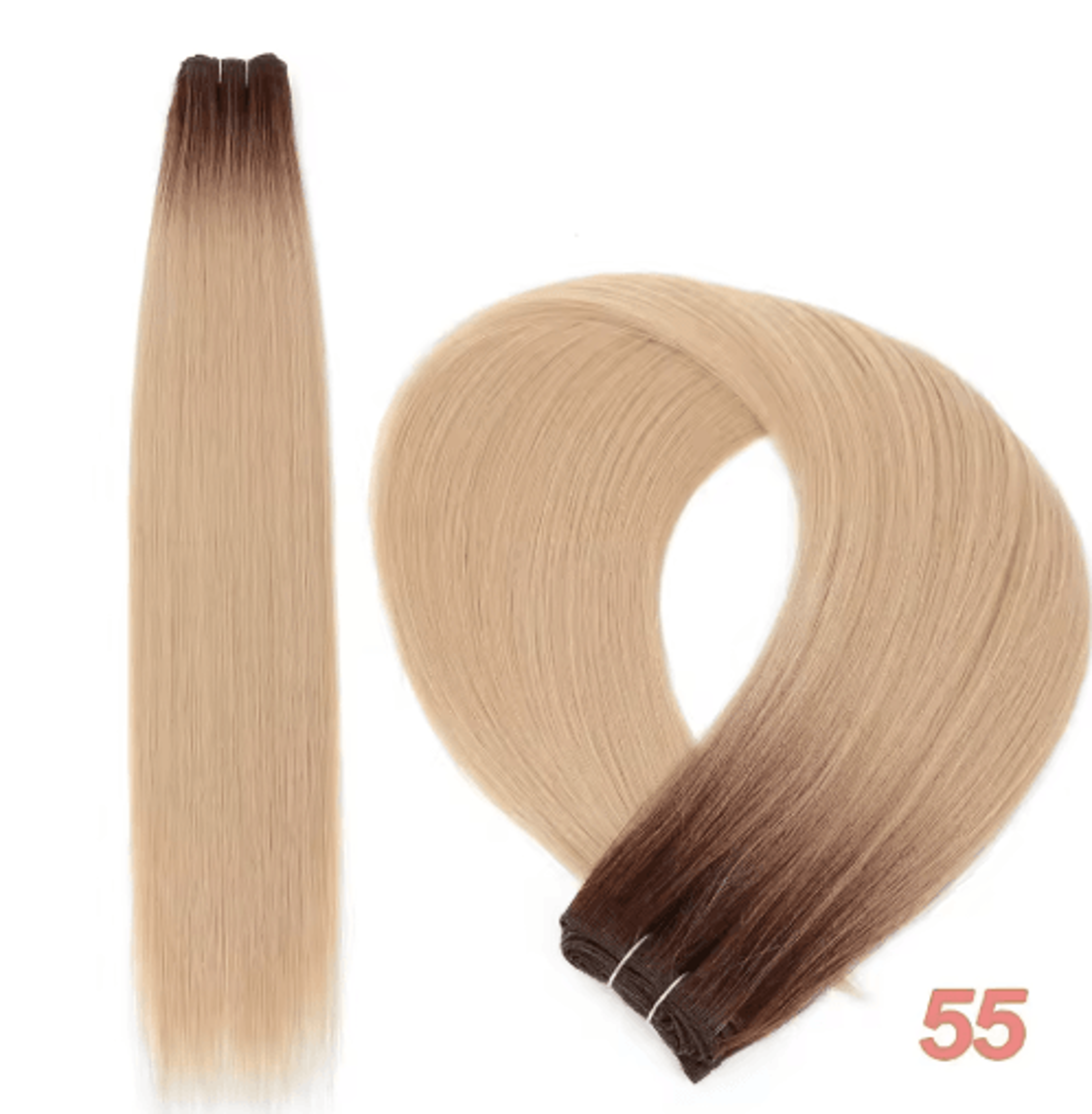 32Inch Ombre Straight Synthetic Hair Bundle 200g HighTemperature Fiber 27613 Brown Grey M618 19