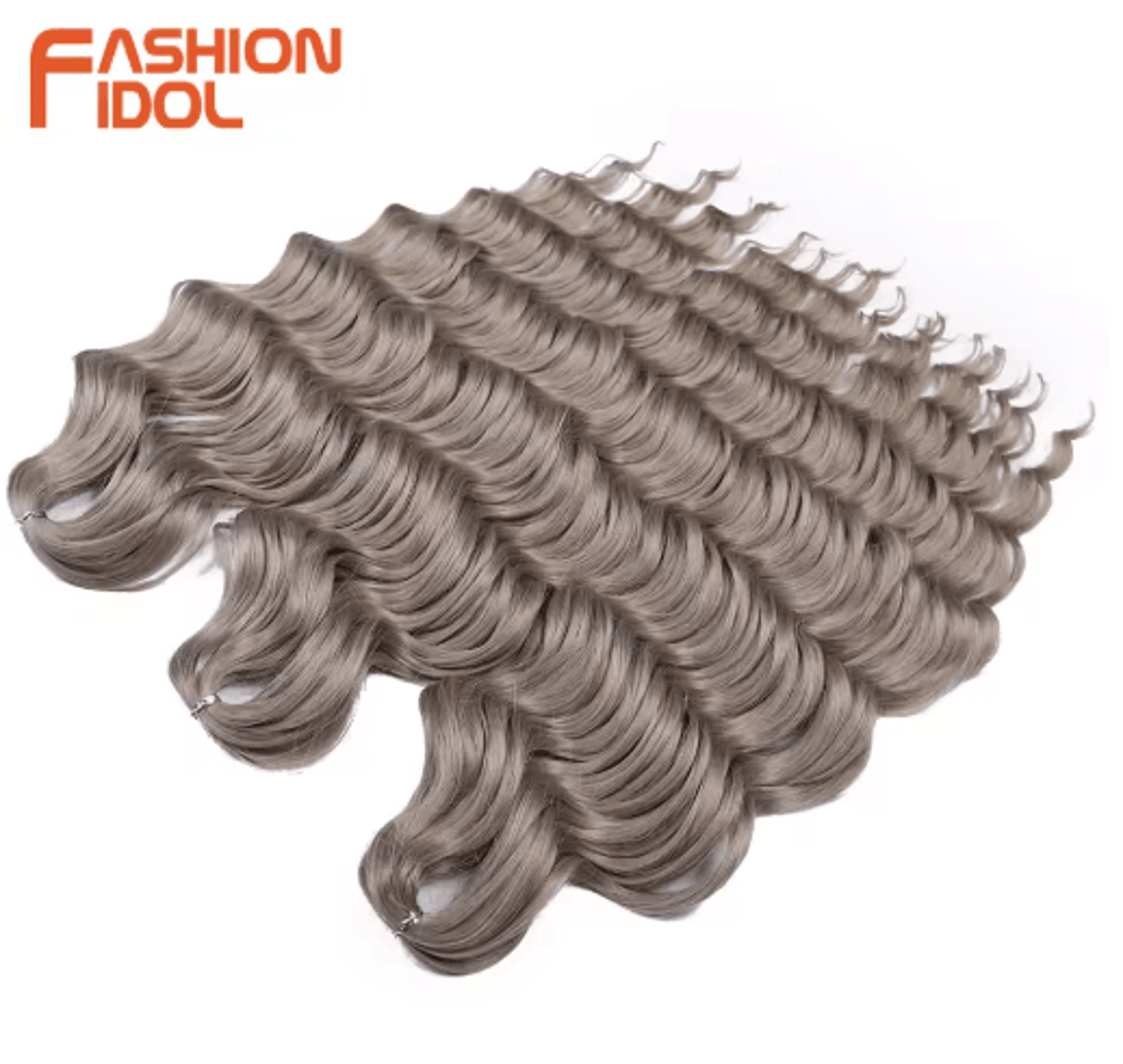 FASHION IDOL 24Inch Ombre Rainbow Water Wave Crochet Hair Synthetic Deep Wave Braiding Extensions 29