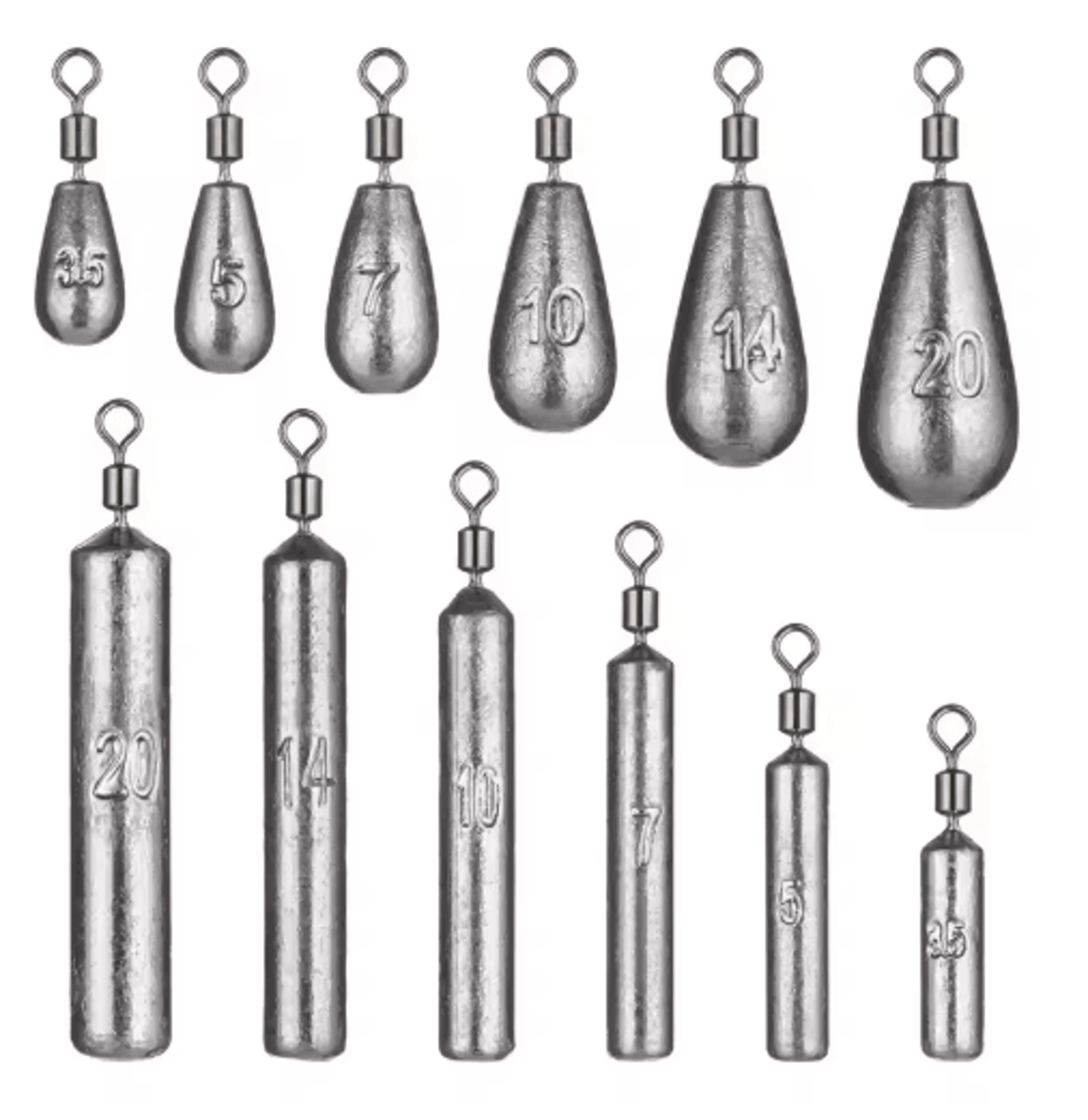 Water Drop Fishing Sinker Set 5pcs 35g 20g Carp Fishing Weights And Tackle Accessories 0