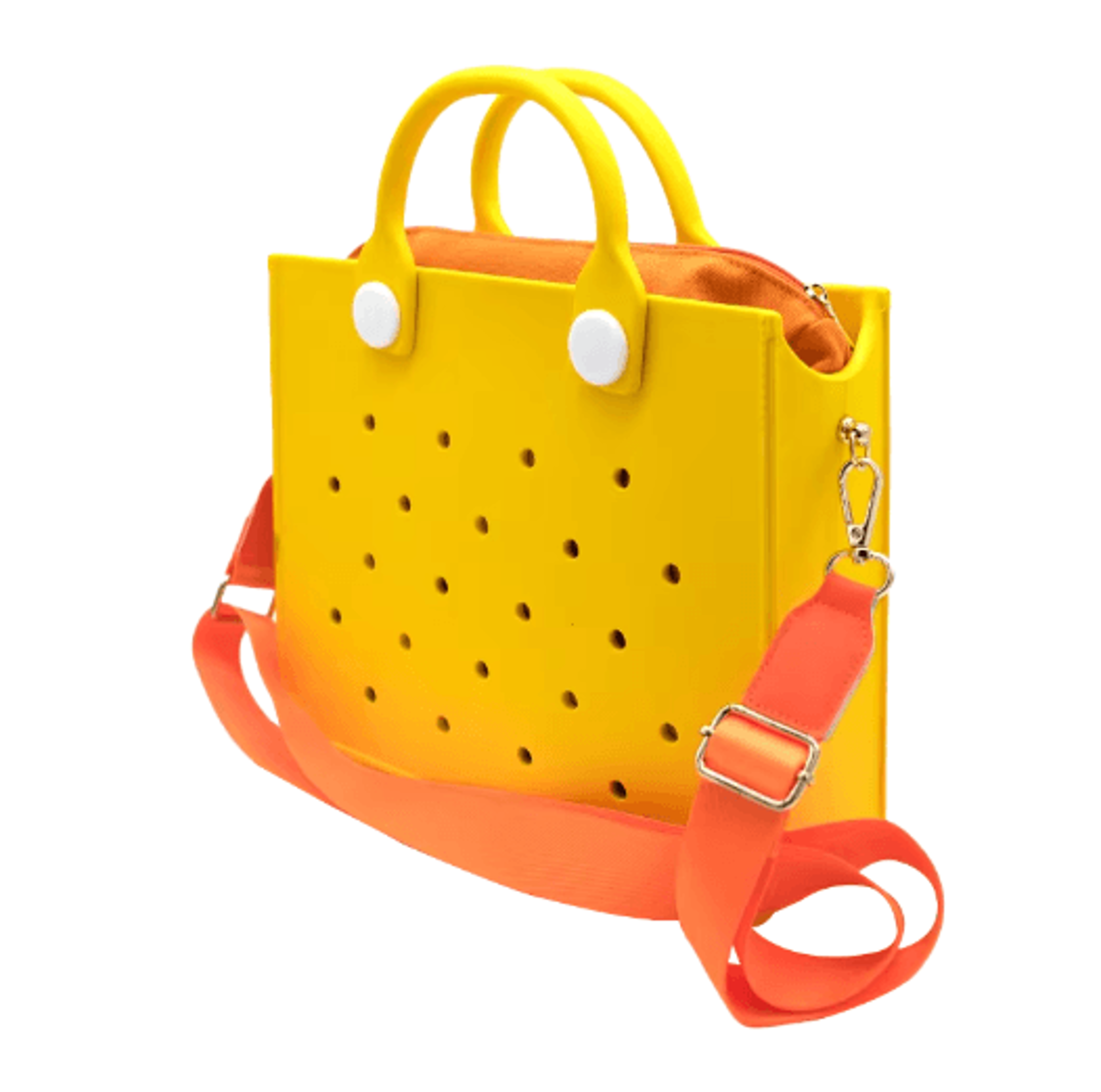 EVA Waterproof Tote Shoulder Bag For Women Large Casual Beach Handbag With Charm Holes 8