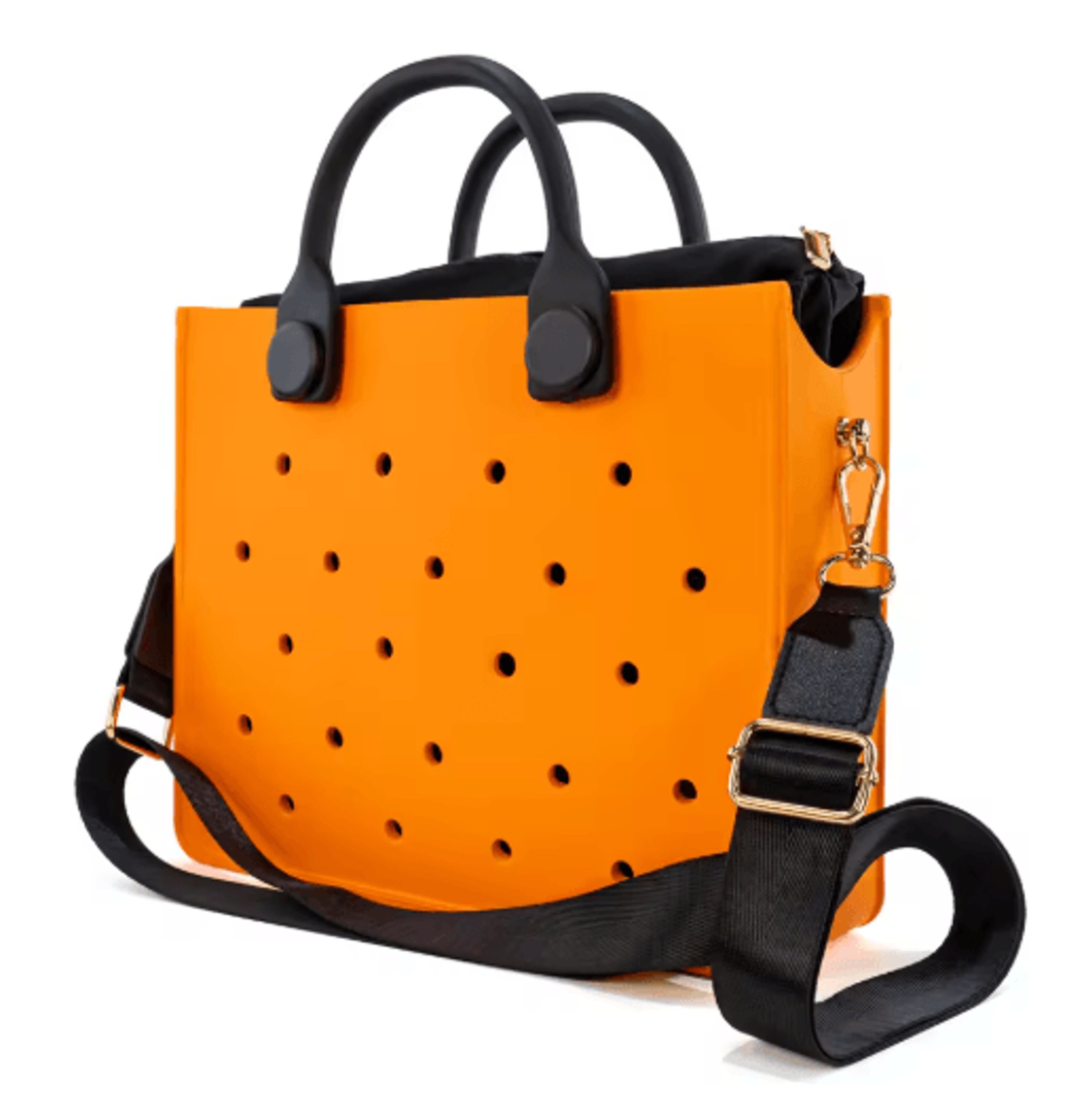 EVA Waterproof Tote Shoulder Bag For Women Large Casual Beach Handbag With Charm Holes 9