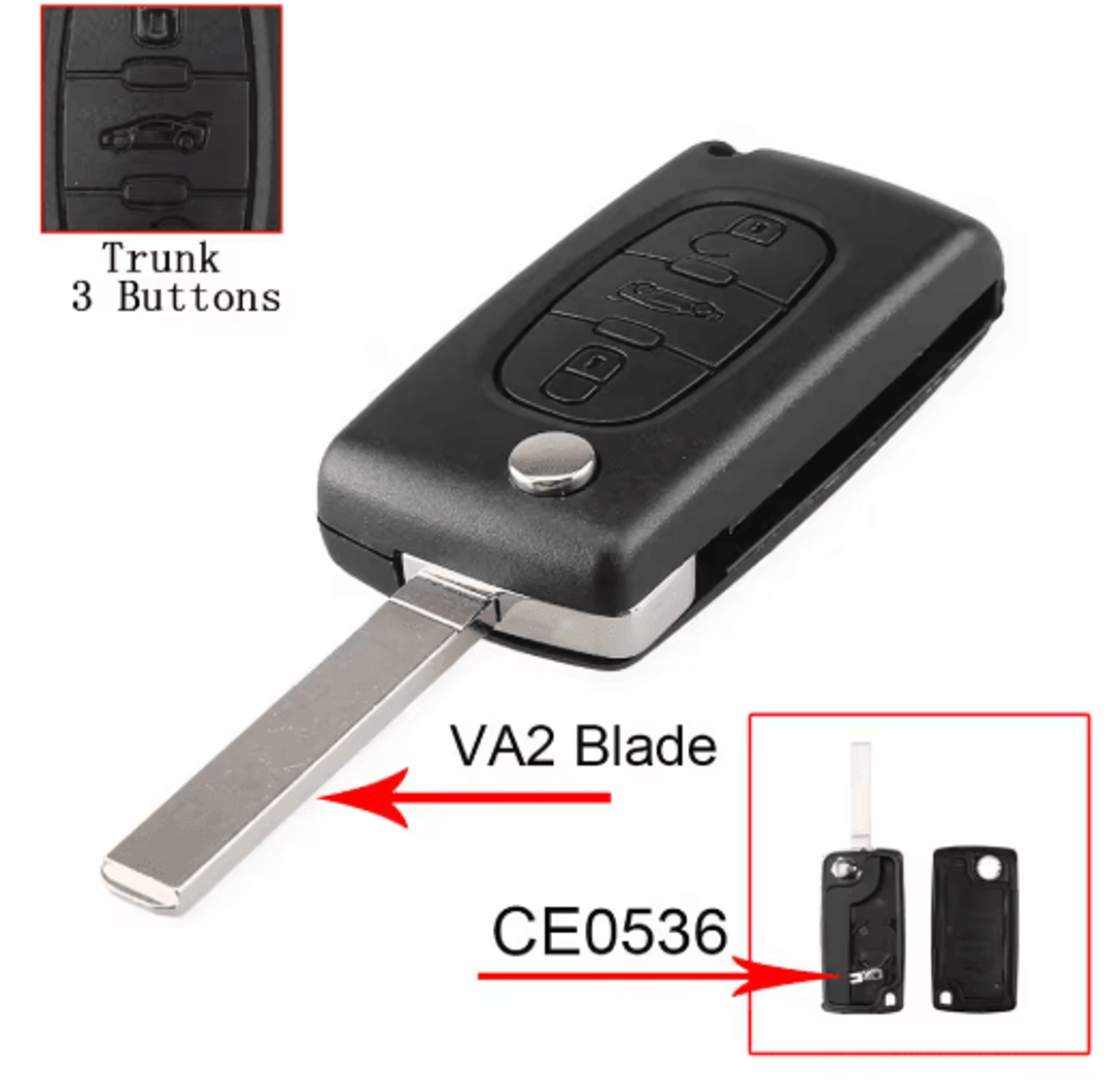KEYYOU Flip Car Key Shell Case For Peugeot And Citroen Folding Remote Key Cover 2 To 4 Buttons 7