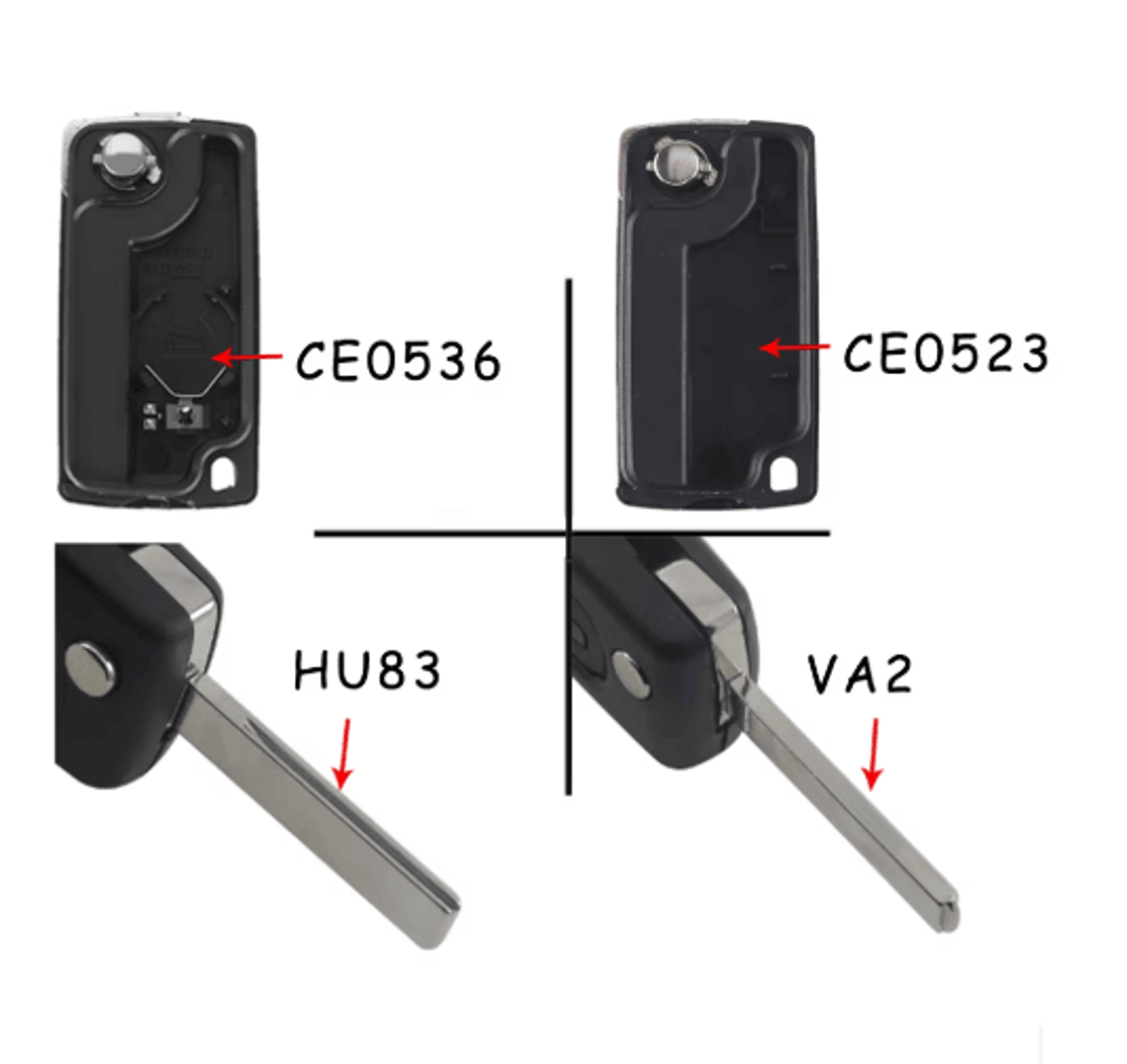 KEYYOU Flip Car Key Shell Case For Peugeot And Citroen Folding Remote Key Cover 2 To 4 Buttons 14
