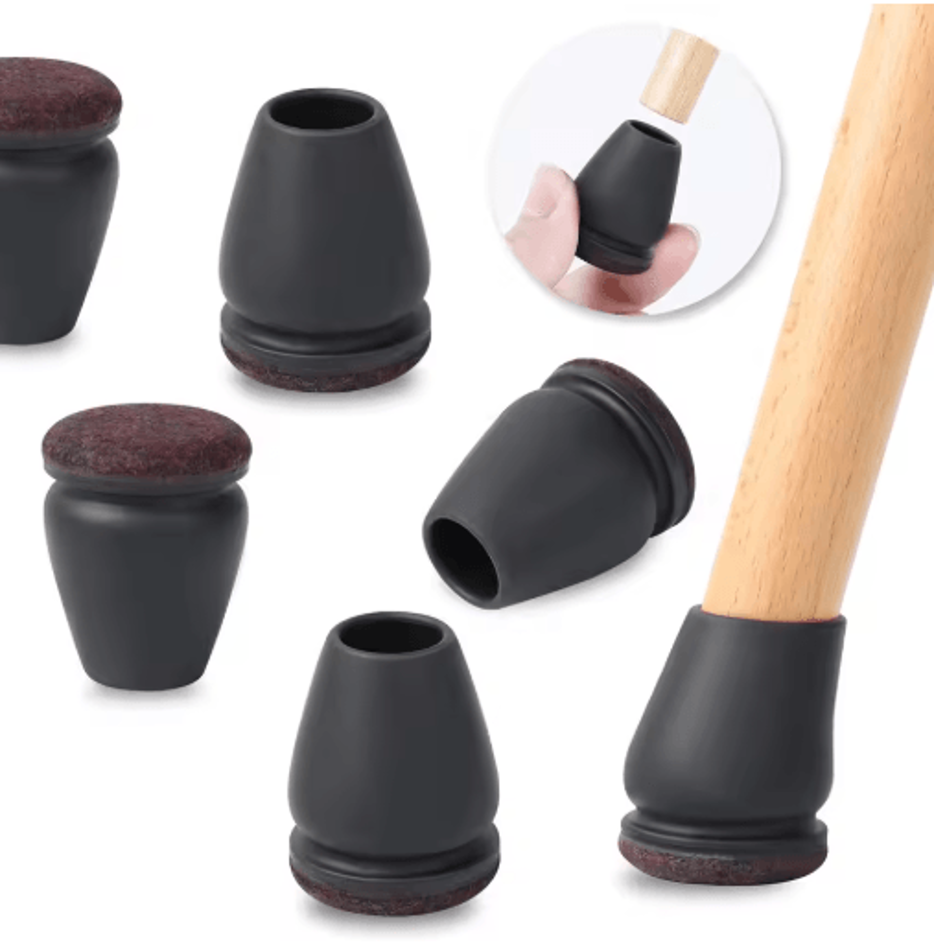 FlexGuard 15 Angled Felt Chair Leg Floor Protectors 8Pack 11