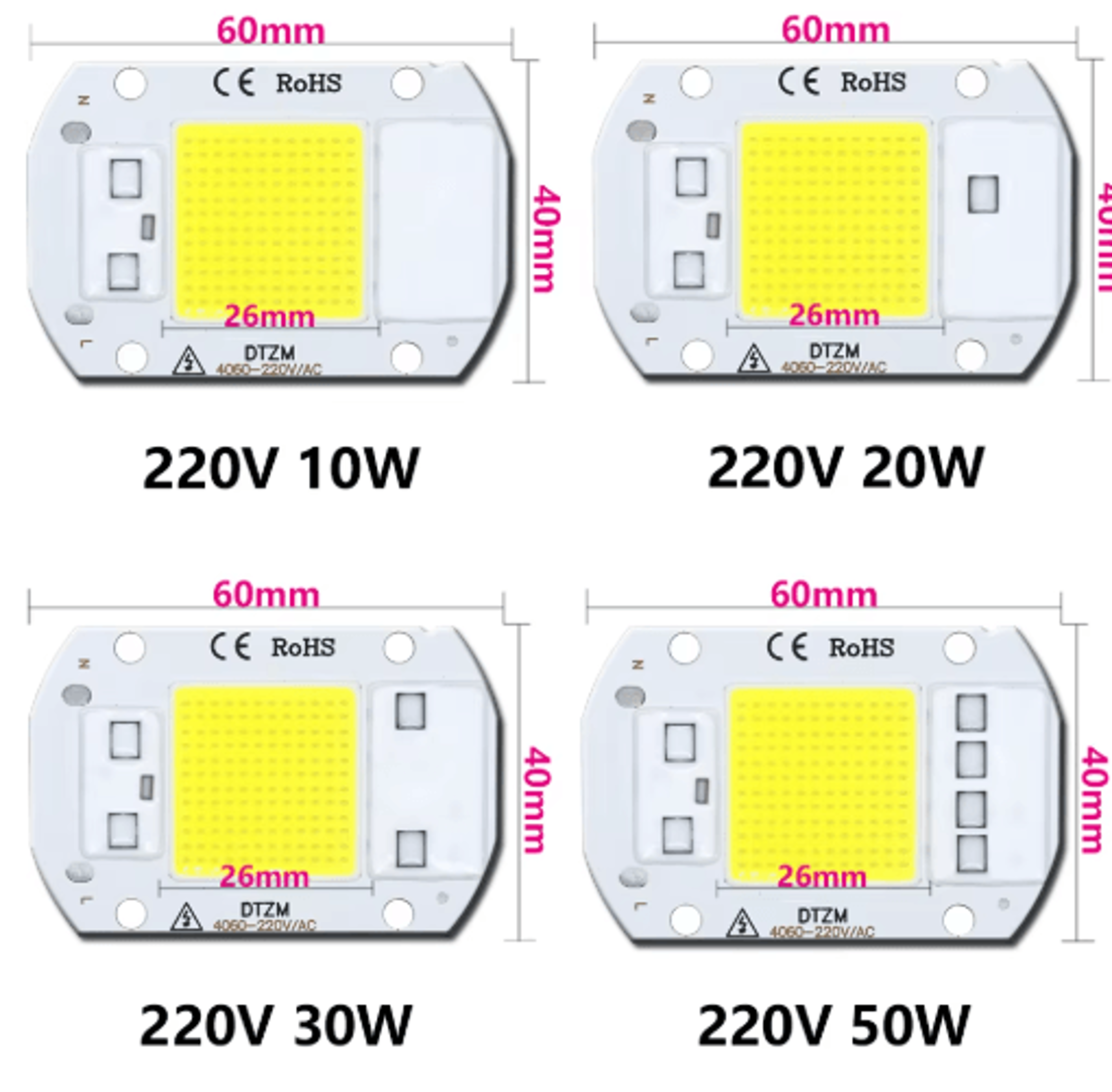 UltraBeam 220V HighPower LED COB Matrix Flood Light 5W50W Options 2