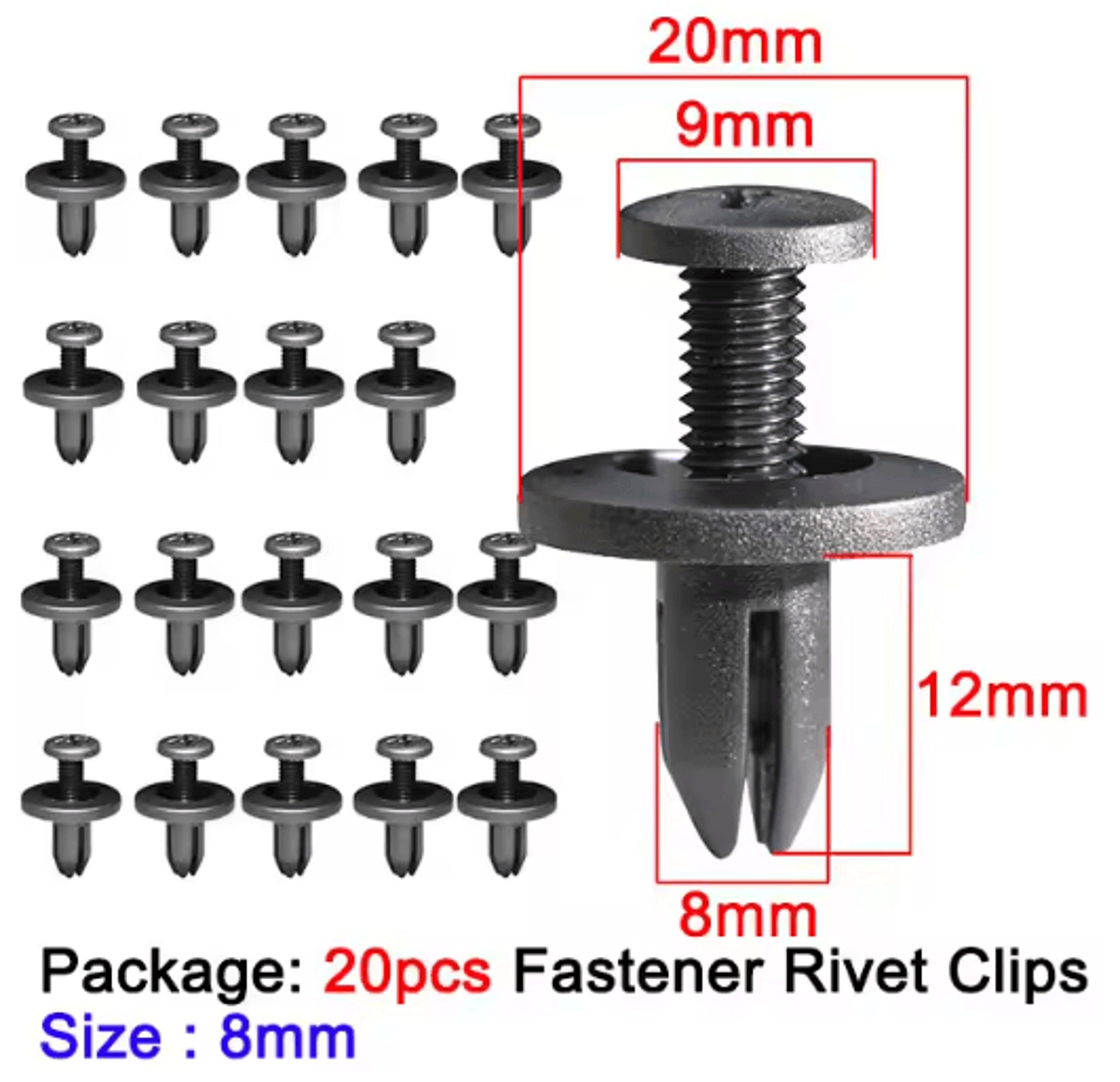 AutoLock 6mm Push Type Plastic Rivet Fastener Clips For Toyota 10 To 50pcs 1