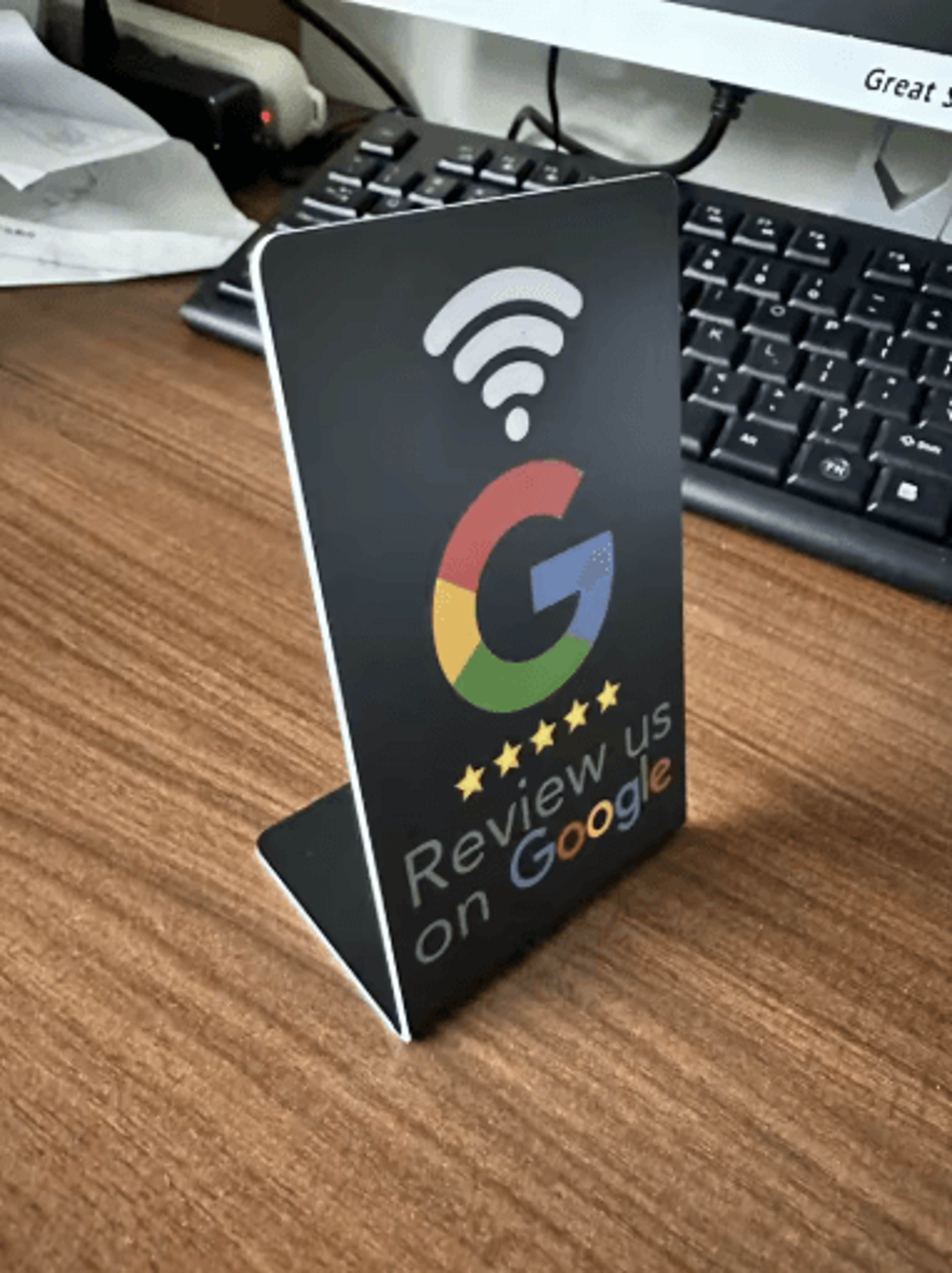 ReviewTap NFC Google Review Acrylic Stand And Card NTAG215 Waterproof 18