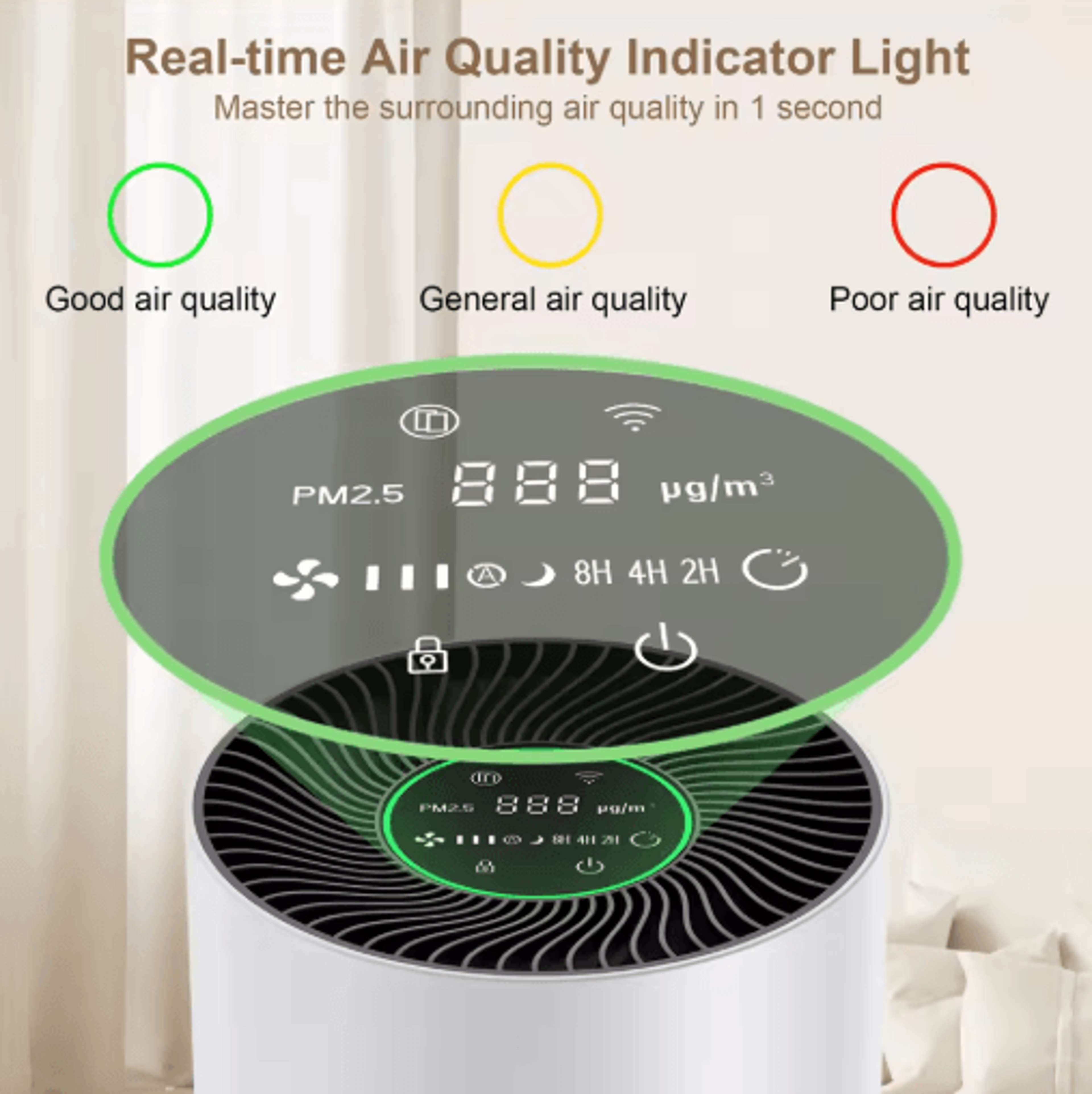 Chuboor HEPA Air Purifier For Home Allergies And Pet Hair Up To 360 Ft 8