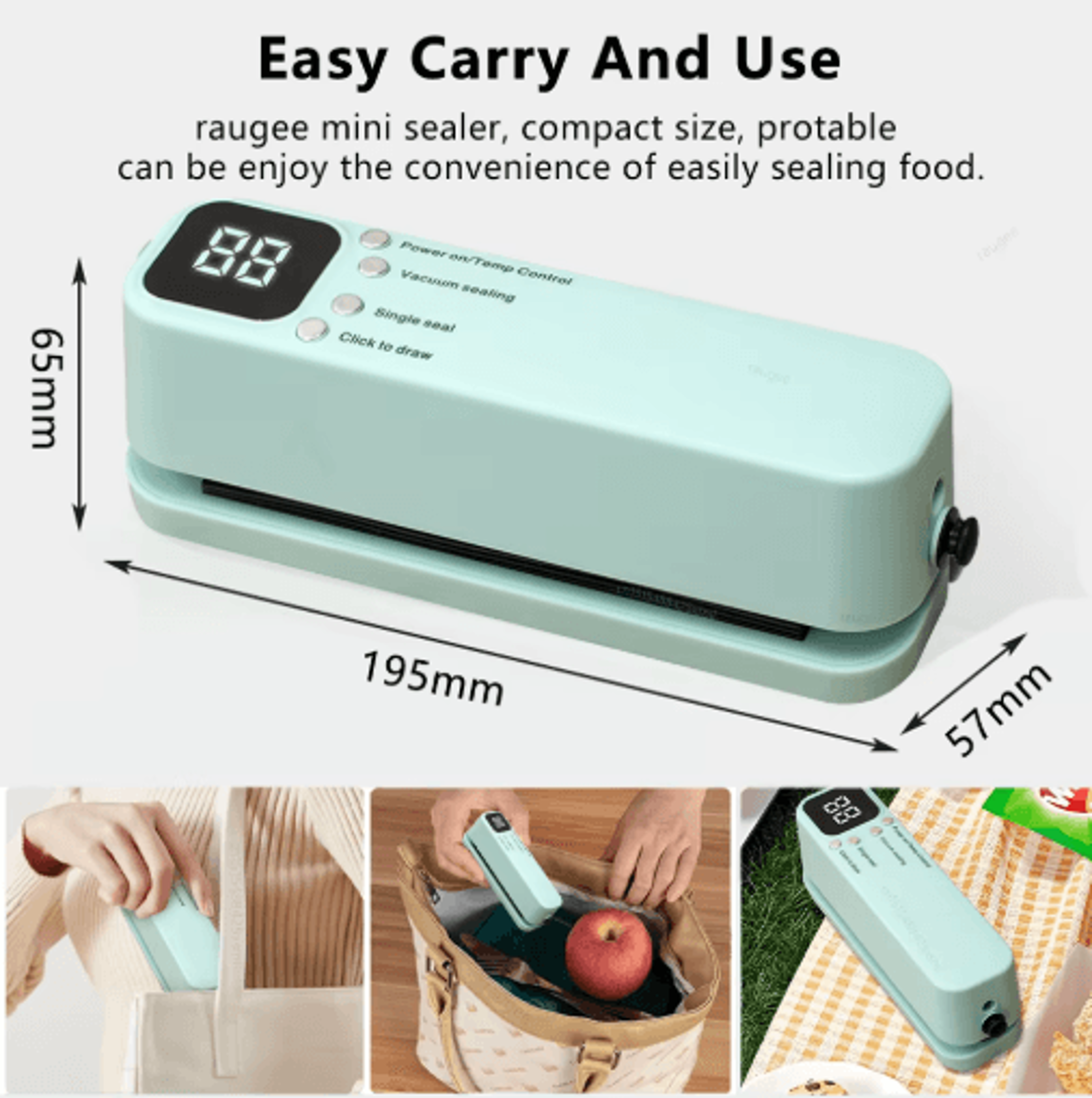 FreshLock USB Rechargeable Portable Vacuum Food Sealer 2
