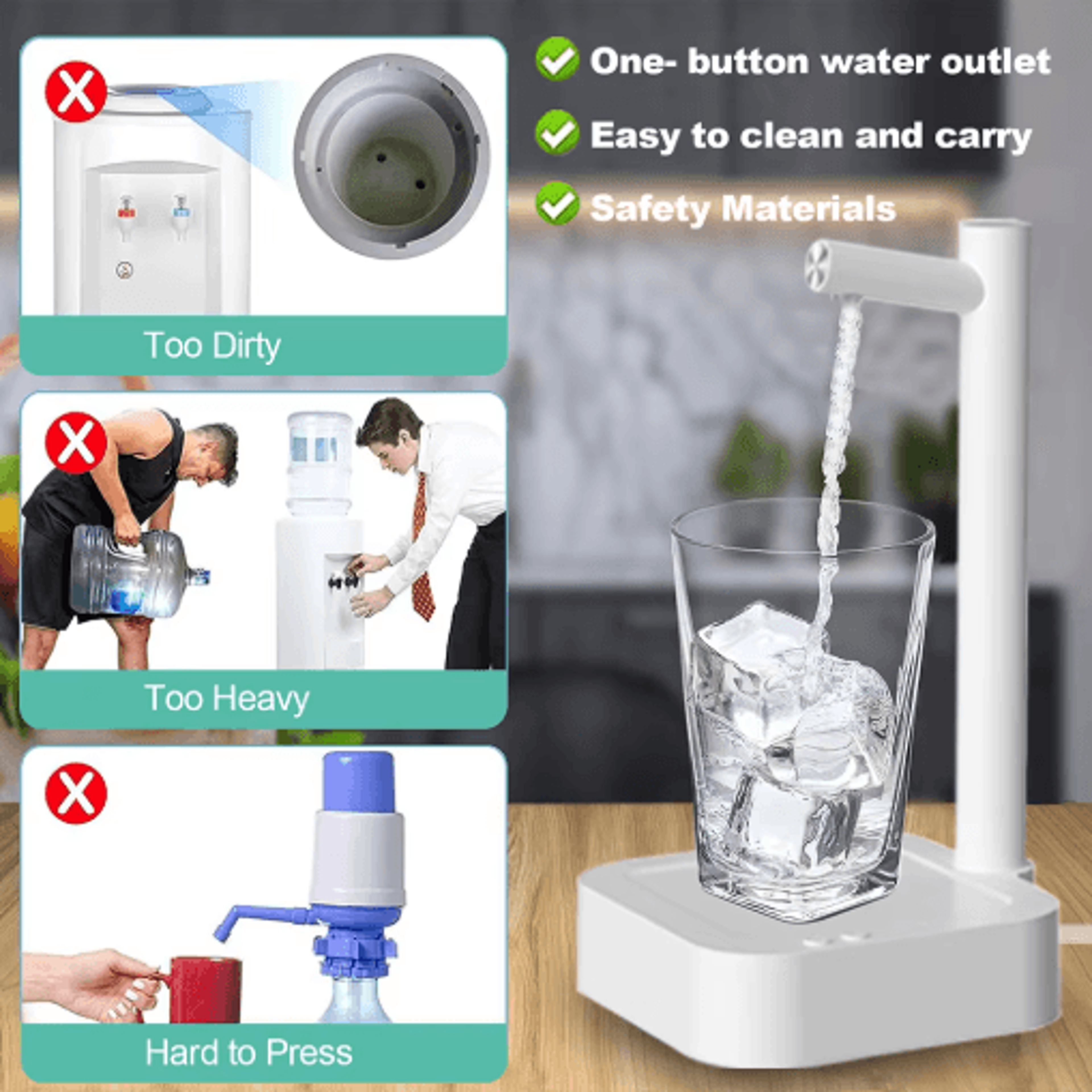 AquaTap Portable Electric Water Gallon Pump Smart Automatic Dispenser 4