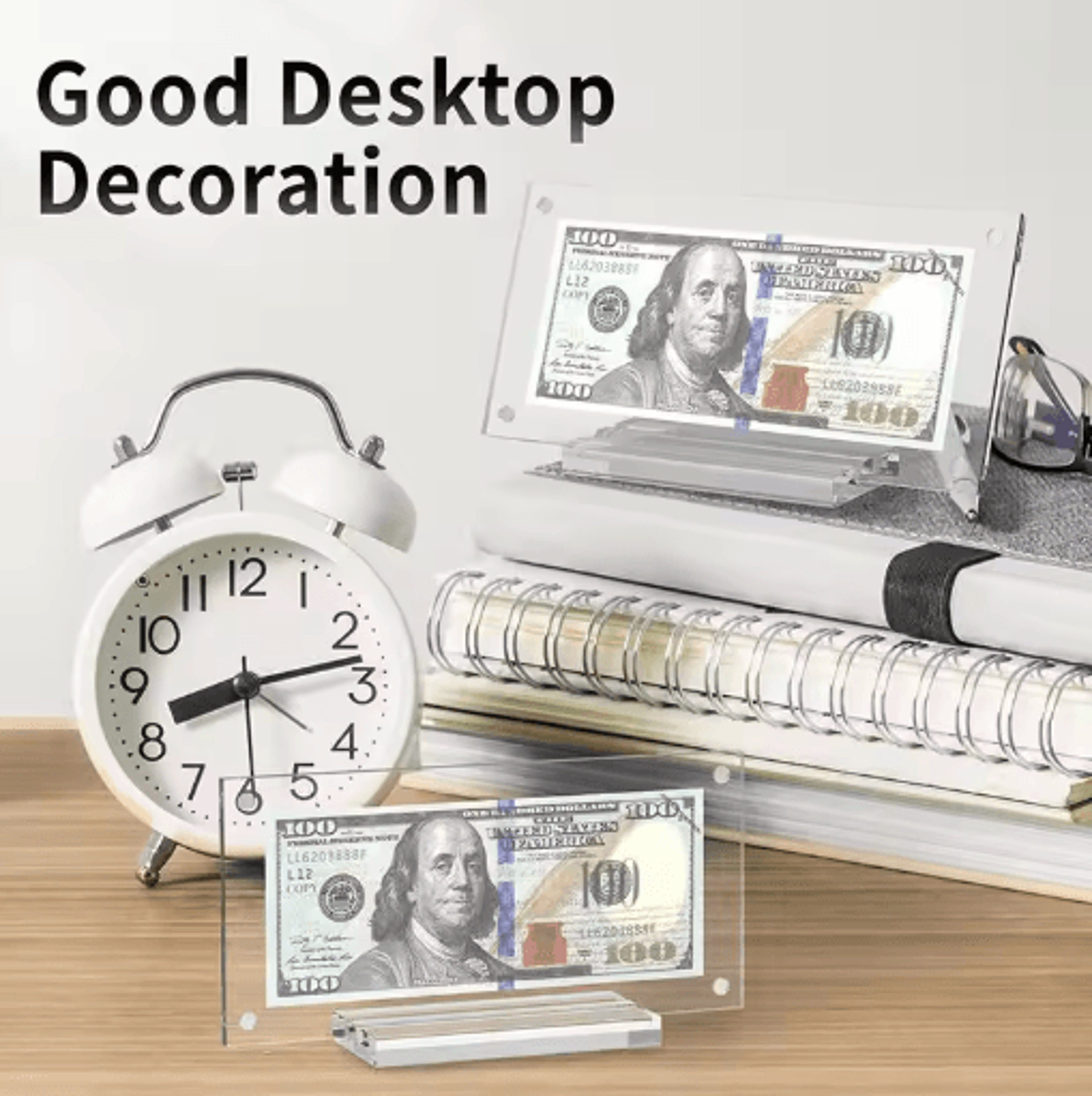 Clear Acrylic Dollar Bill And Commemorative Coin Display Frame With Base 1 To 2 PCS 6