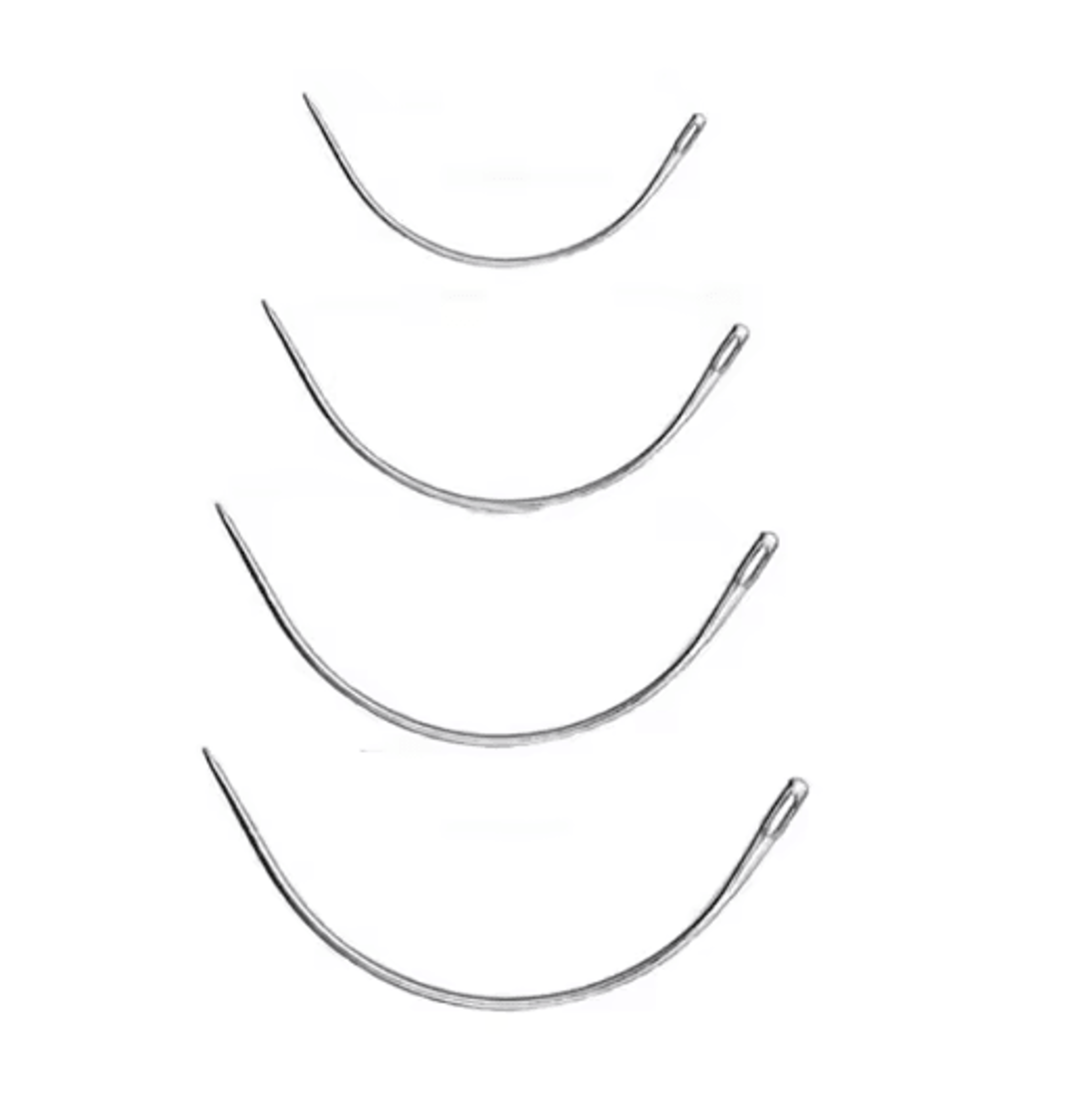 C Type Curved Leather Sewing Needles Set For Hand Stitching 4 PCS 1