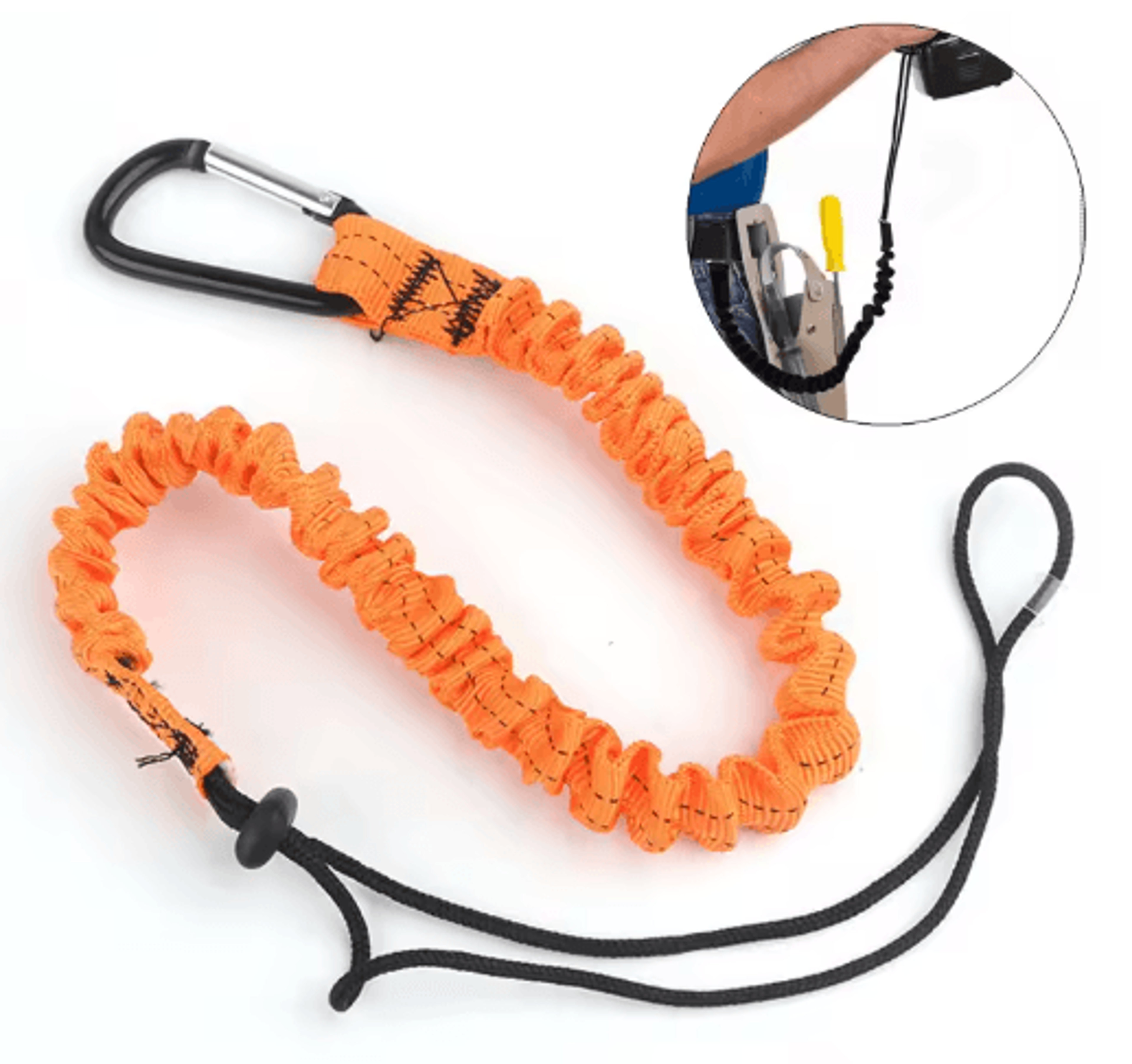 Professional Safety Lanyard With Elastic Buffer And Carabiner High Altitude Anti Fall Protection Be 5