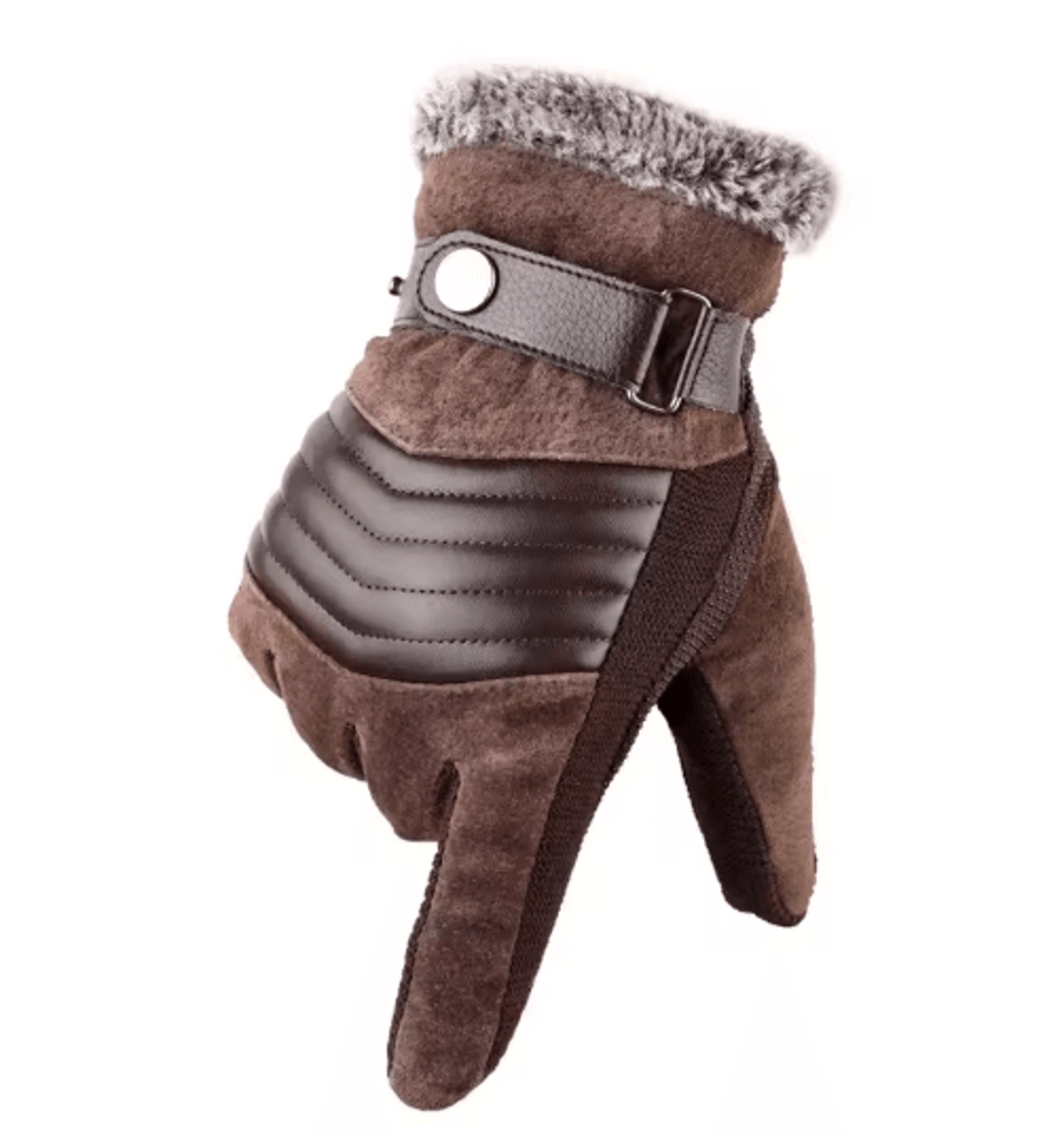 Touch Screen Winter Gloves For Men Genuine Leather Full Finger Warm Outdoor Gloves 2