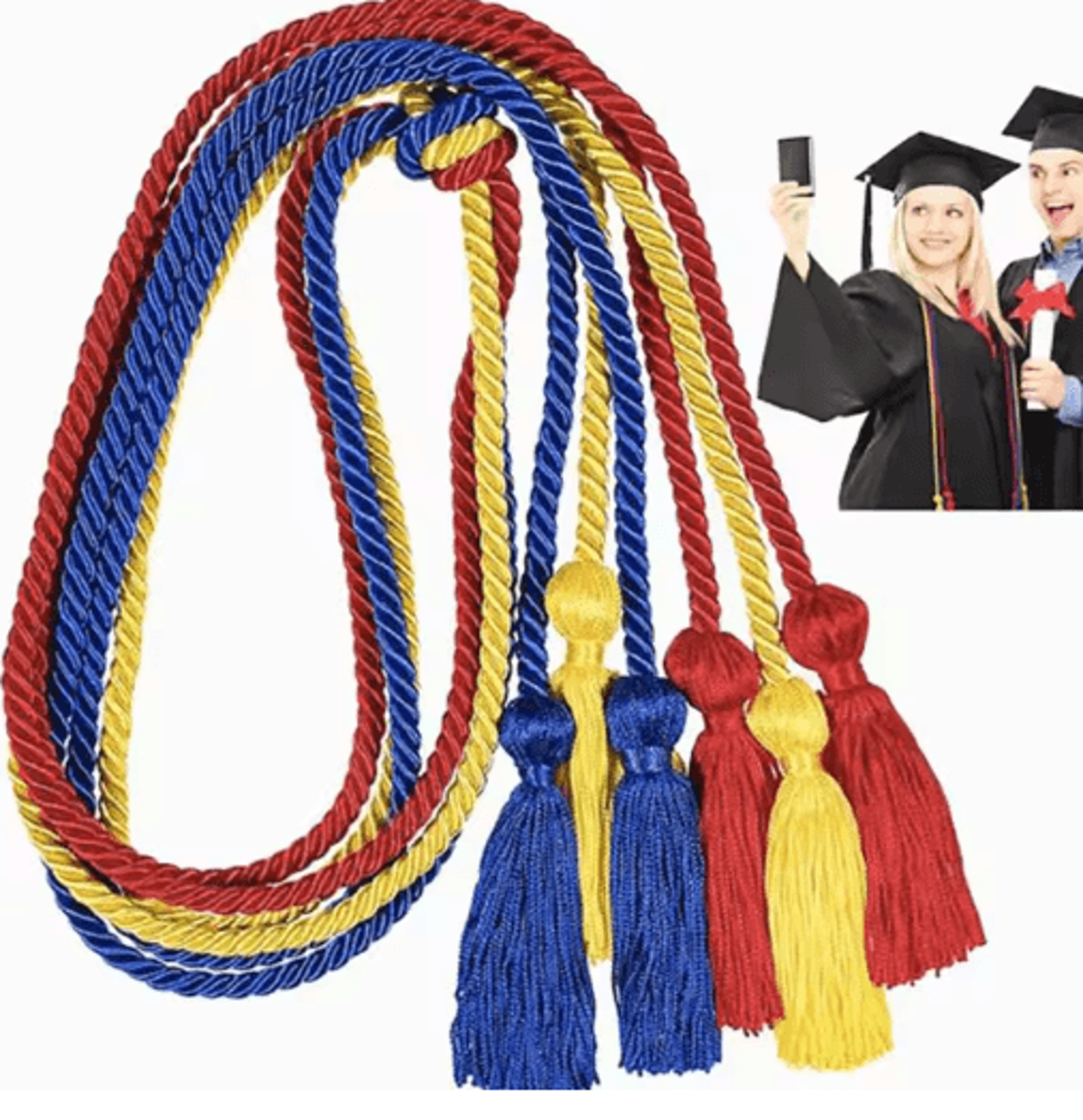 Graduation Honor Cords Braided Tassel Rope For Bachelor Gown 1 Yo 2PCS 28