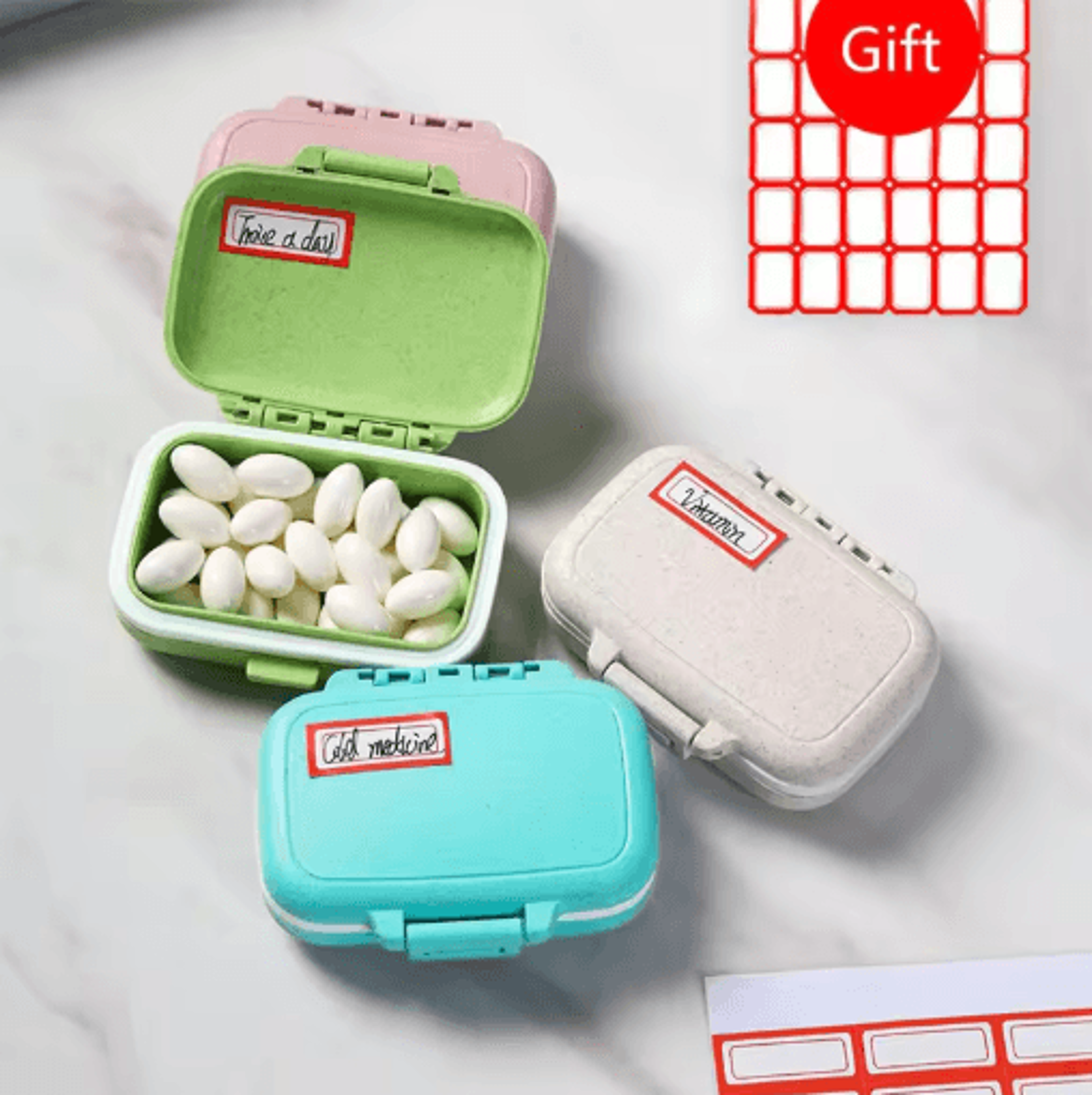 Mini Portable Pill Organizer Case 3 Grid Weekly Medicine Storage Box 1